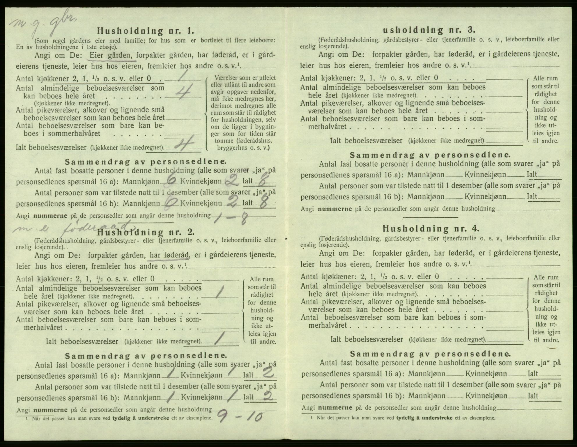 SAB, 1920 census for Fana, 1920, p. 272