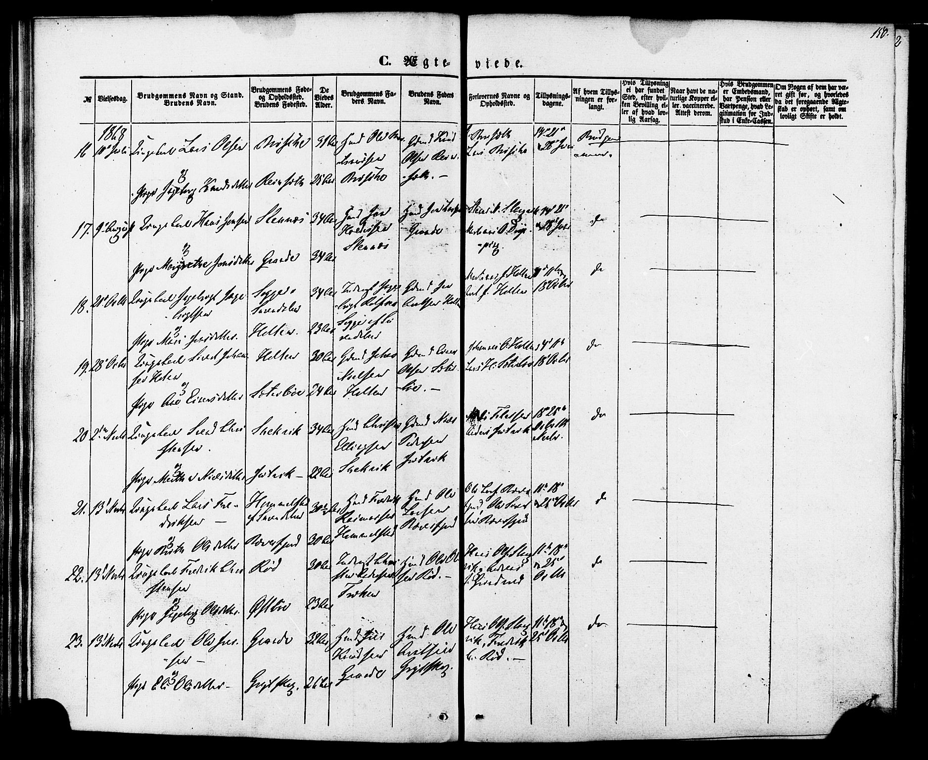 Ministerialprotokoller, klokkerbøker og fødselsregistre - Møre og Romsdal, AV/SAT-A-1454/592/L1027: Parish register (official) no. 592A05, 1865-1878, p. 150