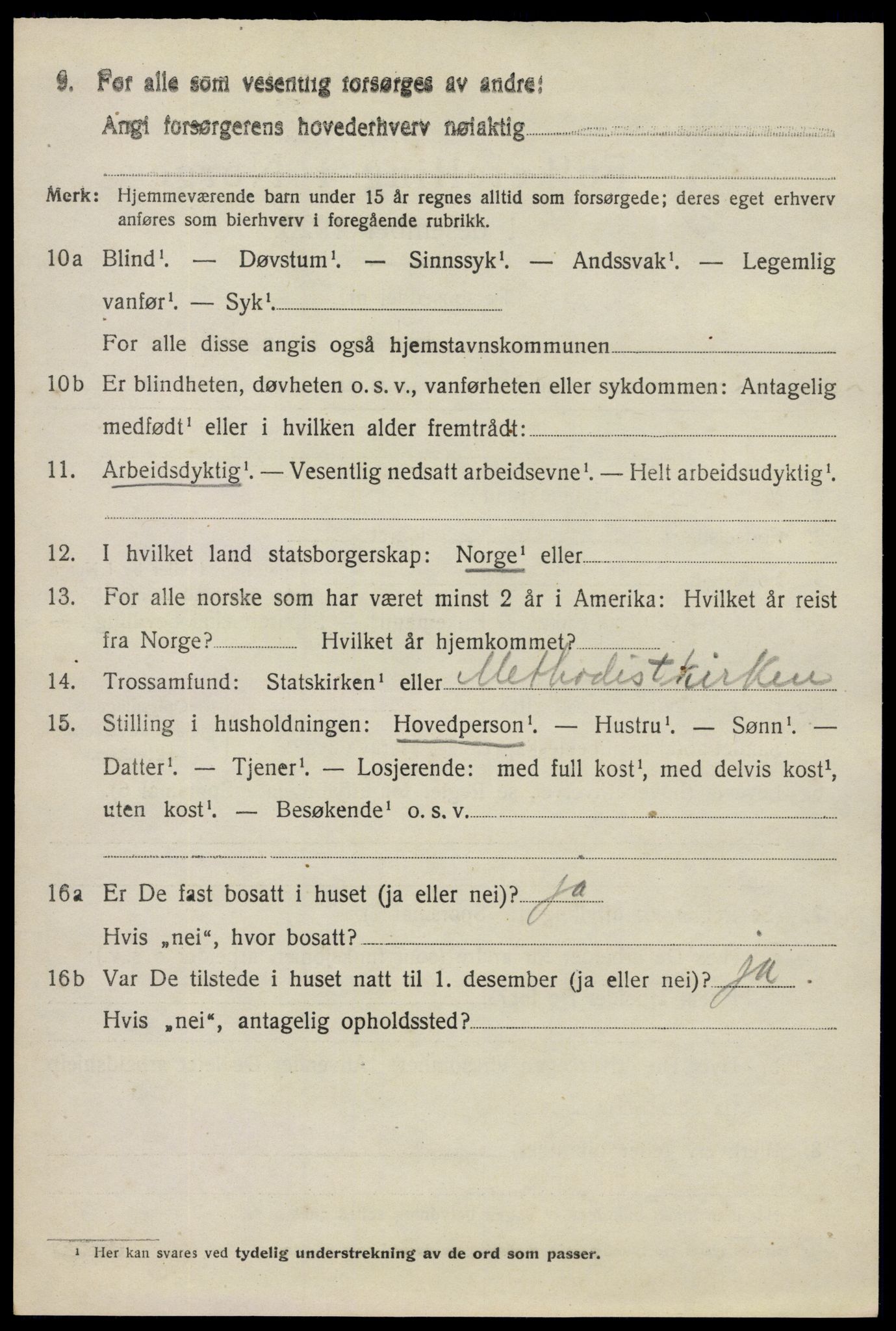 SAO, 1920 census for Mysen, 1920, p. 3098