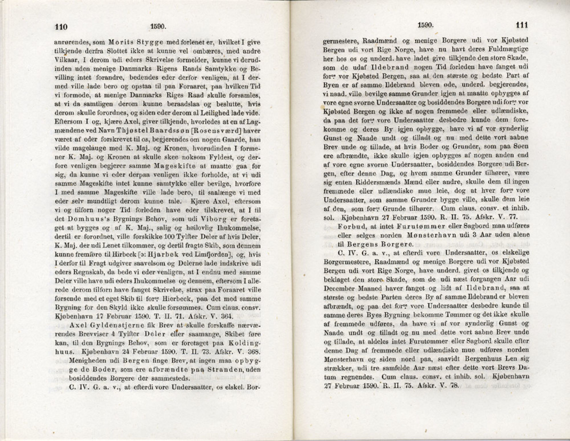 Publikasjoner utgitt av Det Norske Historiske Kildeskriftfond, PUBL/-/-/-: Norske Rigs-Registranter, bind 3, 1588-1602, p. 110-111