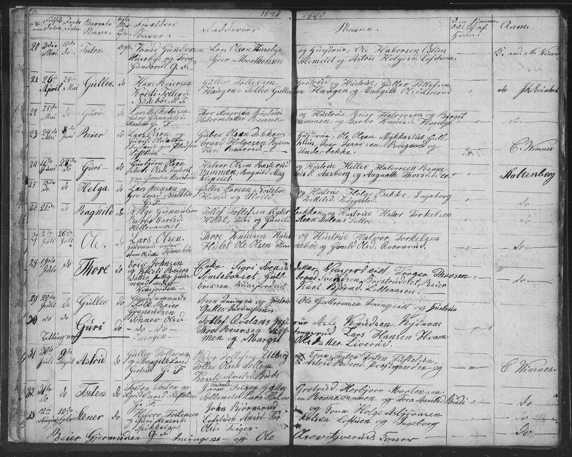 Nore kirkebøker, AV/SAKO-A-238/F/Fc/L0002: Parish register (official) no. III 2, 1836-1861, p. 12