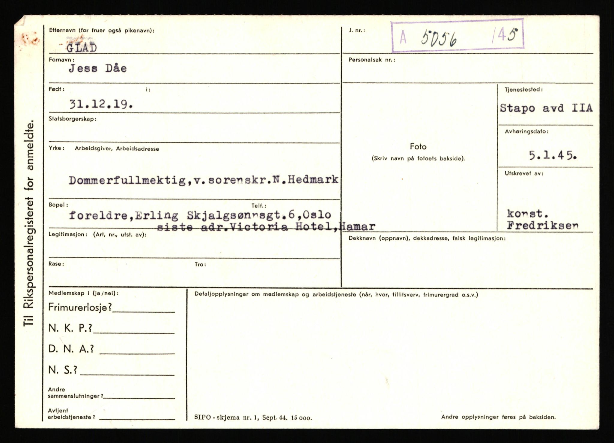 Statspolitiet - Hovedkontoret / Osloavdelingen, AV/RA-S-1329/C/Ca/L0005: Furali - Hamula, 1943-1945, p. 1283