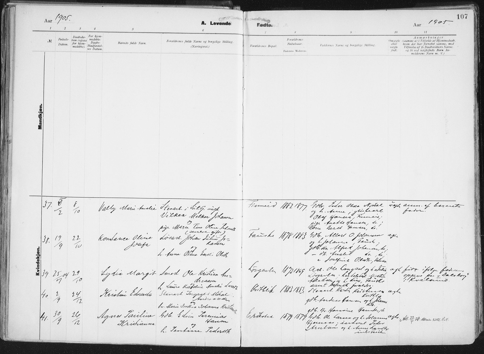 Ministerialprotokoller, klokkerbøker og fødselsregistre - Nordland, AV/SAT-A-1459/849/L0696: Parish register (official) no. 849A08, 1898-1910, p. 107