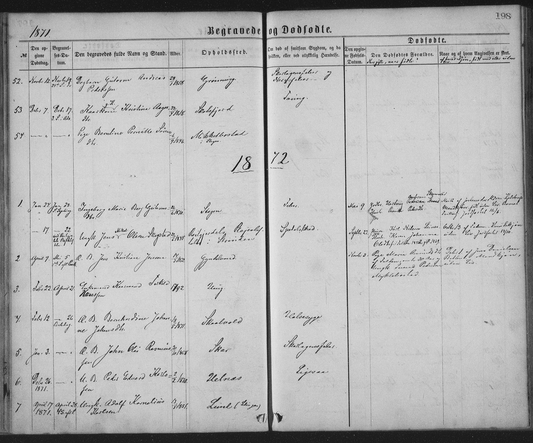 Ministerialprotokoller, klokkerbøker og fødselsregistre - Nordland, AV/SAT-A-1459/855/L0801: Parish register (official) no. 855A09, 1864-1874, p. 198