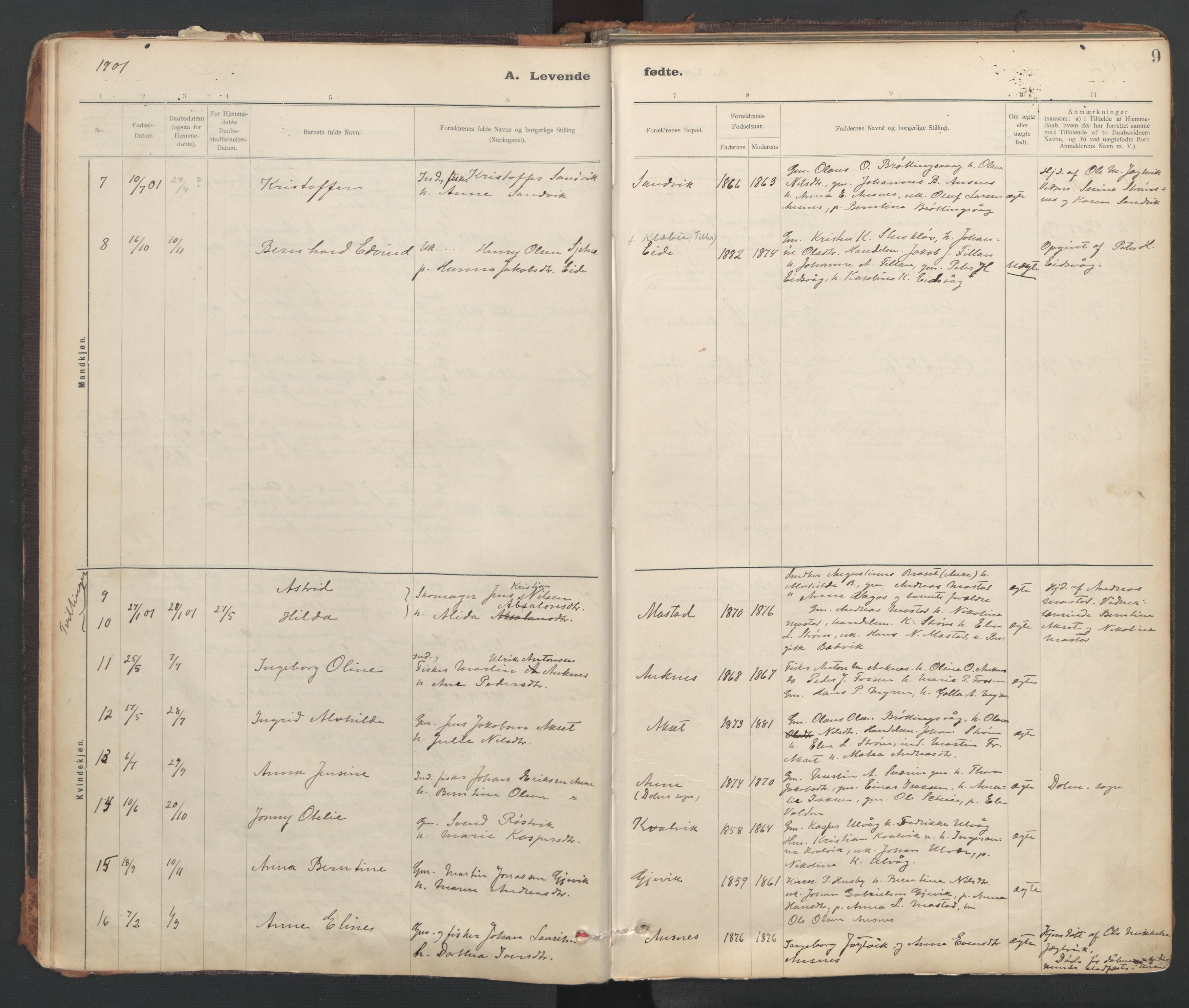 Ministerialprotokoller, klokkerbøker og fødselsregistre - Sør-Trøndelag, SAT/A-1456/637/L0559: Parish register (official) no. 637A02, 1899-1923, p. 9