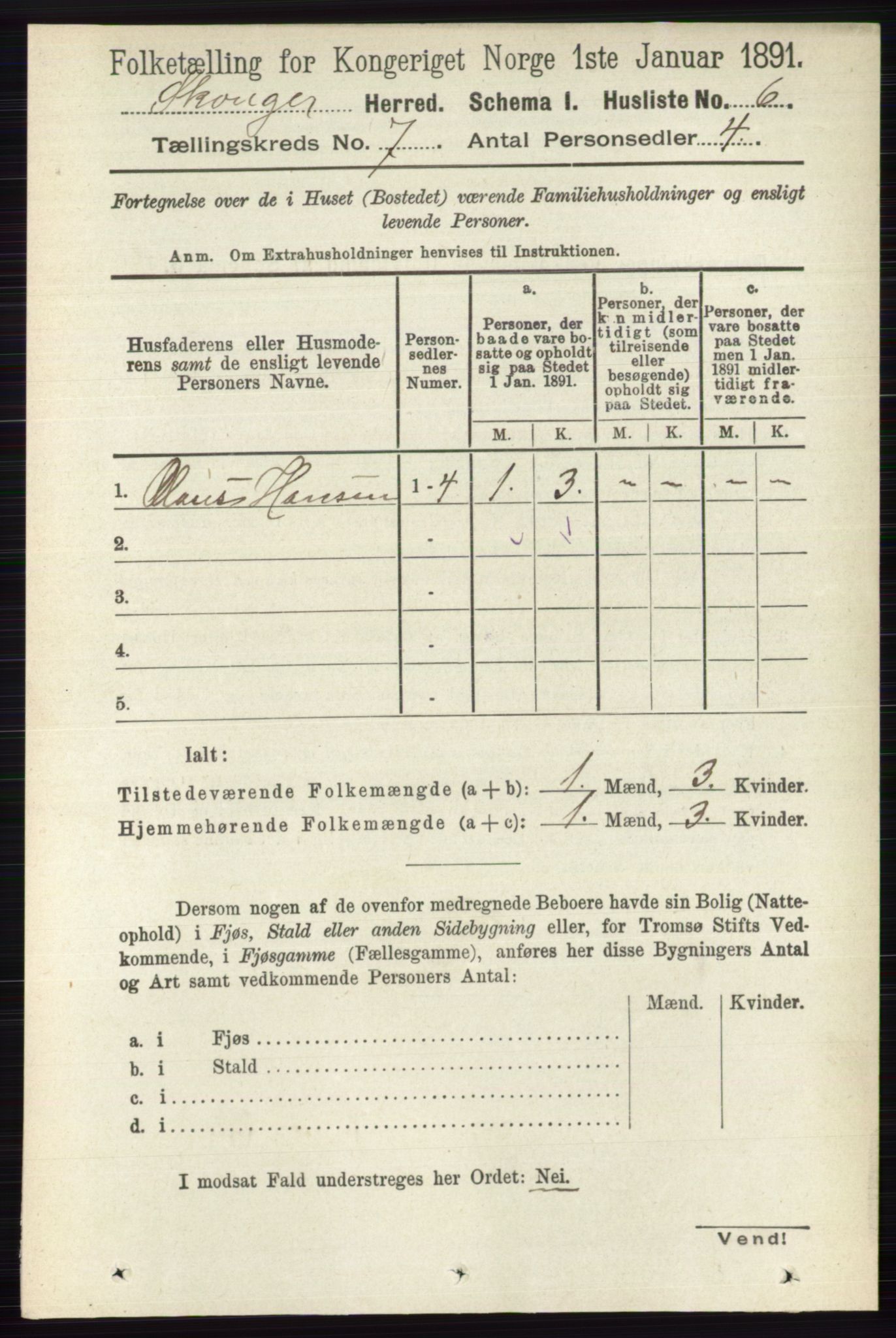 RA, 1891 census for 0712 Skoger, 1891, p. 3746