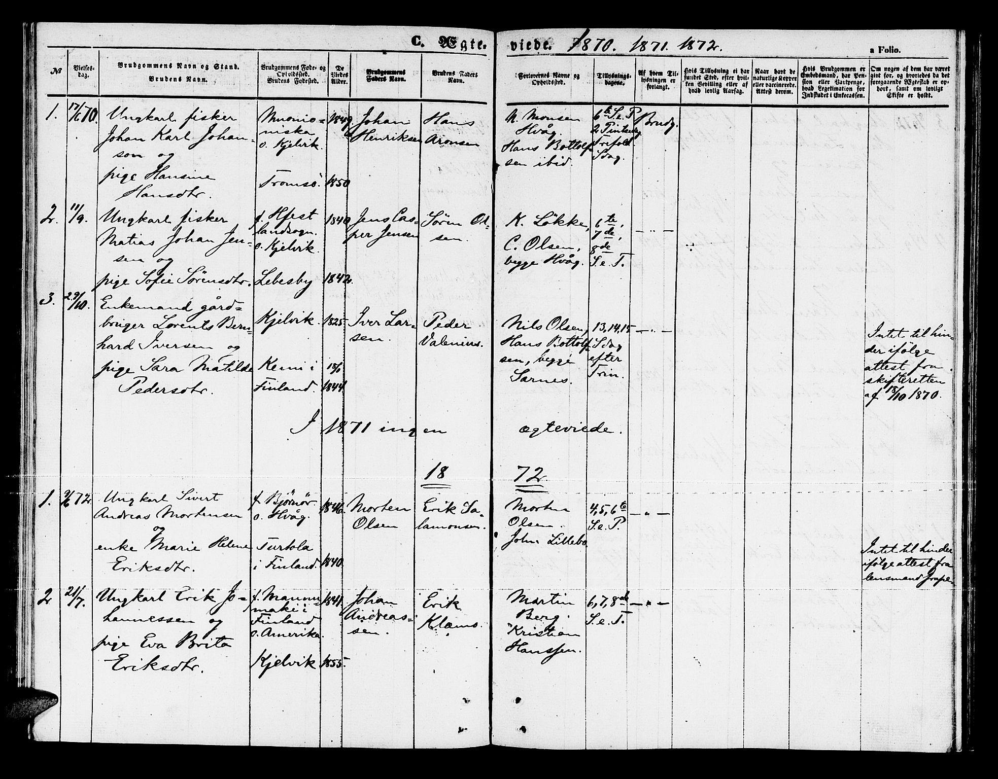 Måsøy sokneprestkontor, AV/SATØ-S-1348/H/Hb/L0003klokker: Parish register (copy) no. 3, 1861-1886
