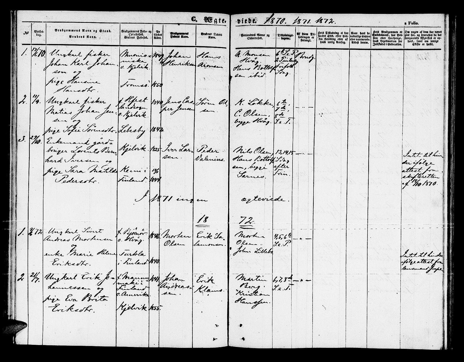 Måsøy sokneprestkontor, AV/SATØ-S-1348/H/Hb/L0003klokker: Parish register (copy) no. 3, 1861-1886