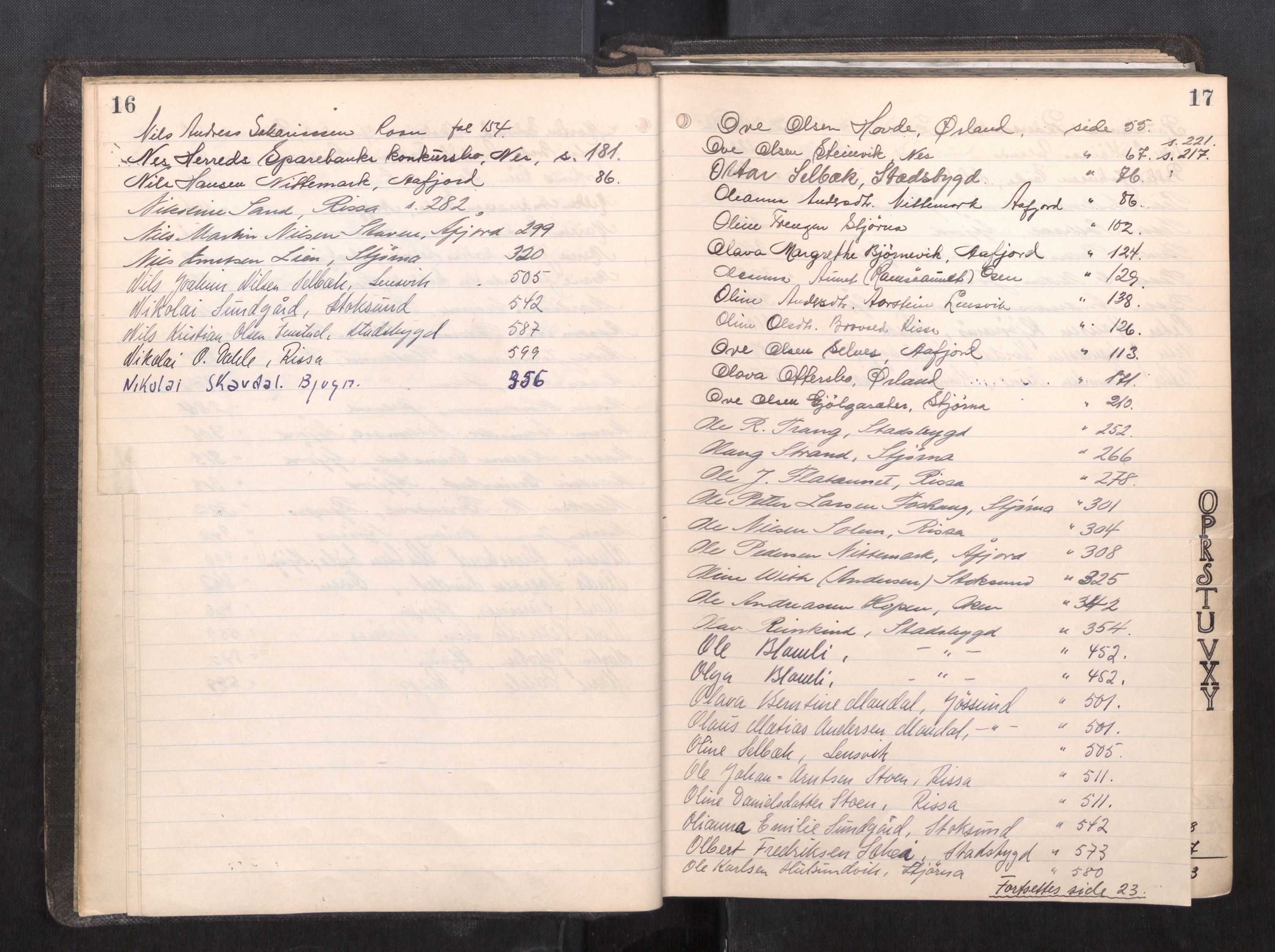Fosen sorenskriveri, AV/SAT-A-1107/1/3/3A/L0034: Skifteutlodningsprotokoll nr. 19, 1935-1941, p. 16-17