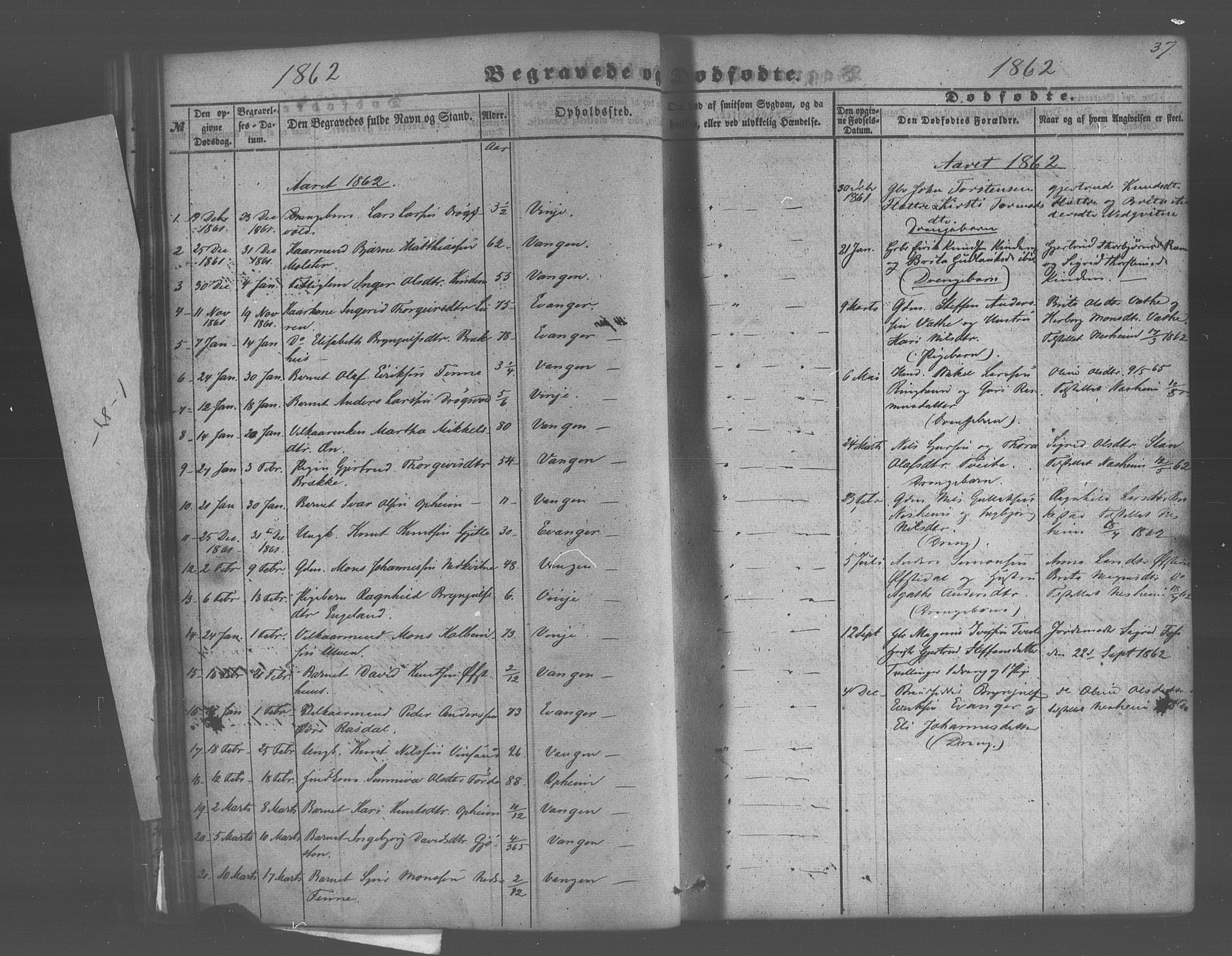 Voss sokneprestembete, SAB/A-79001/H/Haa: Parish register (official) no. A 20, 1855-1886, p. 37