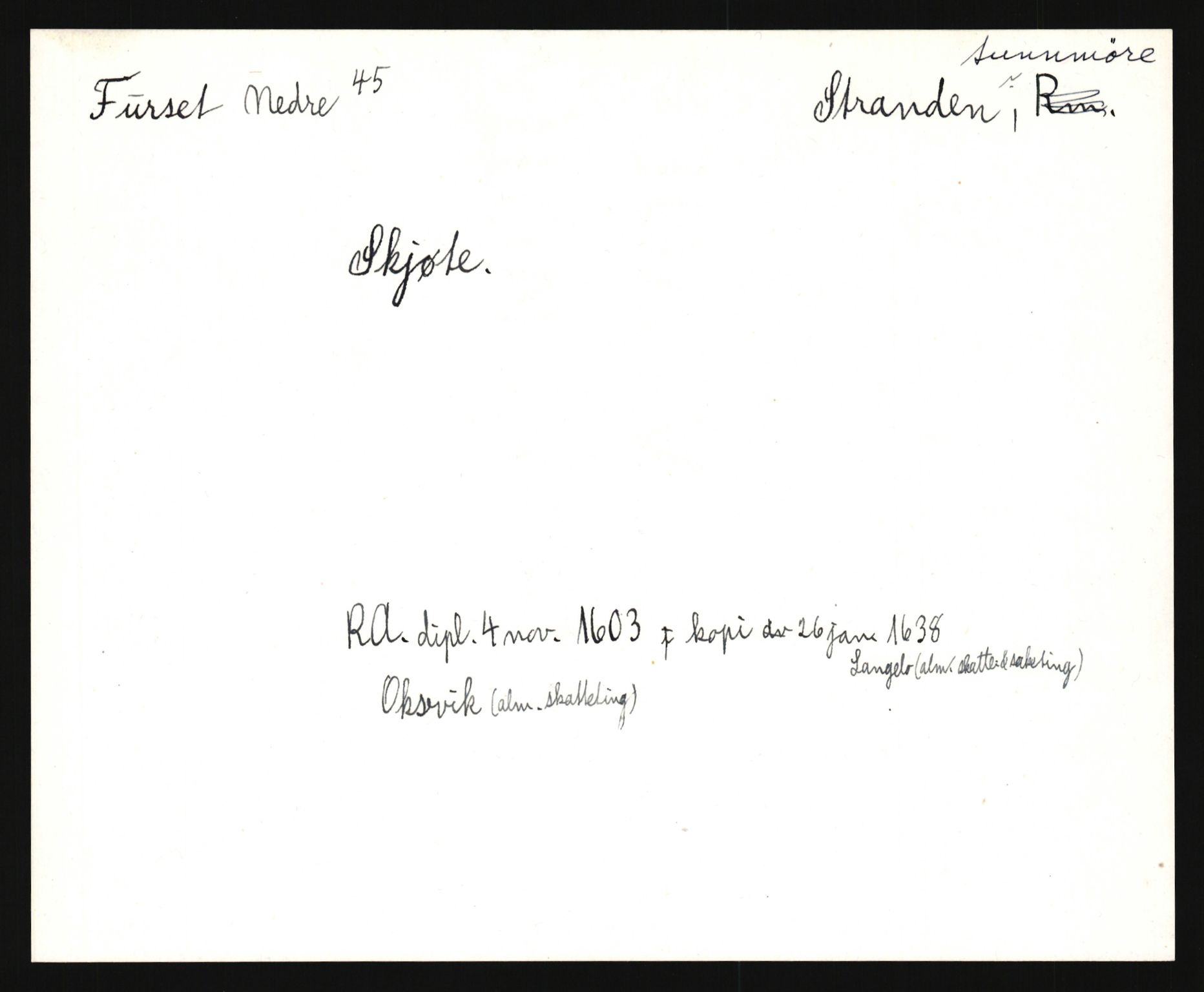 Riksarkivets diplomsamling, AV/RA-EA-5965/F35/F35e/L0031: Registreringssedler Møre og Romsdal, 1400-1700, p. 219