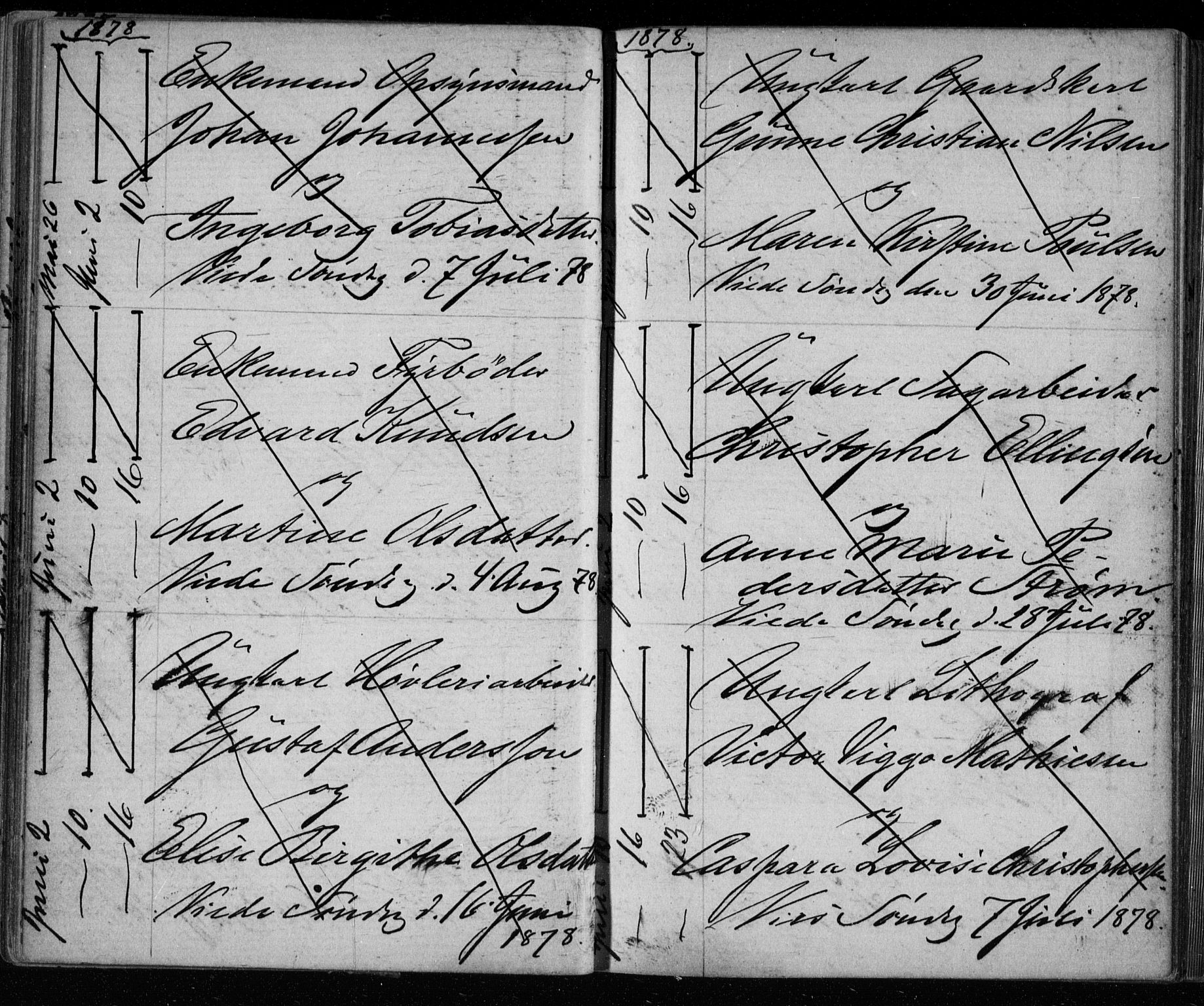 Bragernes kirkebøker, AV/SAKO-A-6/H/Ha/L0006: Banns register no. 6, 1873-1896