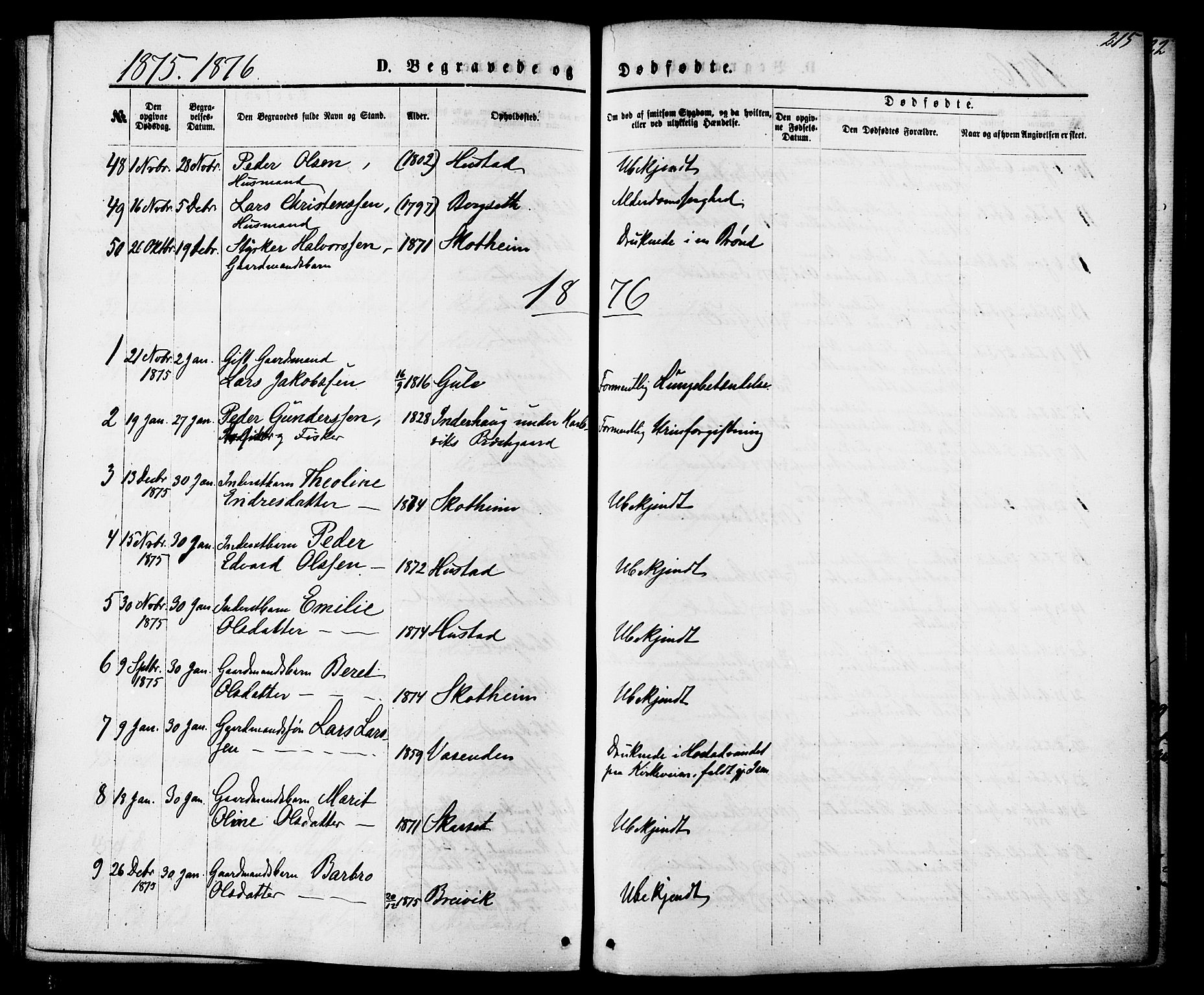 Ministerialprotokoller, klokkerbøker og fødselsregistre - Møre og Romsdal, AV/SAT-A-1454/566/L0768: Parish register (official) no. 566A07, 1869-1881, p. 215