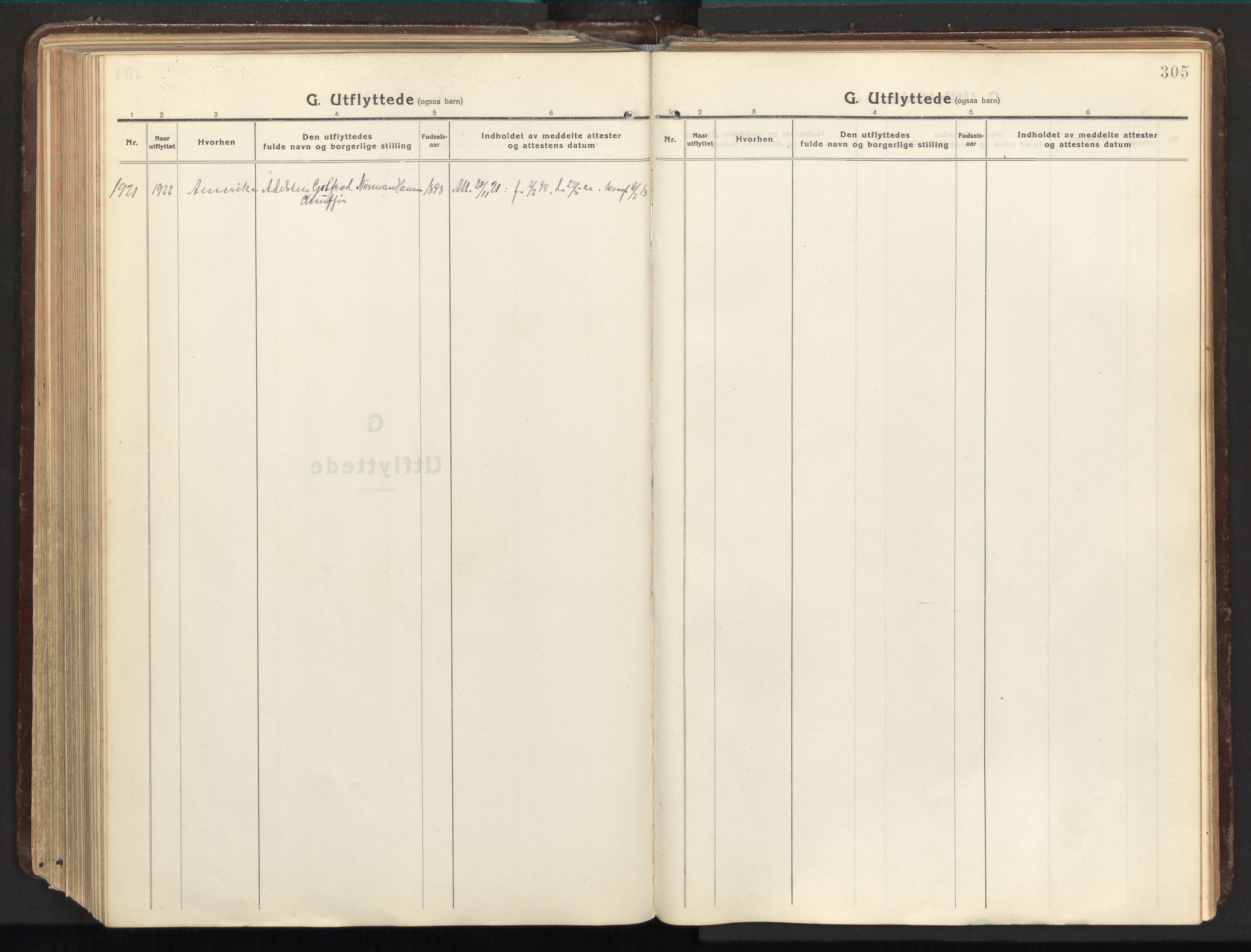 Ministerialprotokoller, klokkerbøker og fødselsregistre - Nordland, AV/SAT-A-1459/803/L0073: Parish register (official) no. 803A03, 1920-1955, p. 305