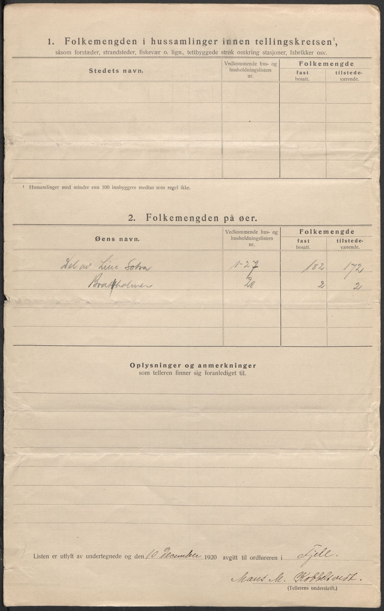 SAB, 1920 census for Fjell, 1920, p. 27