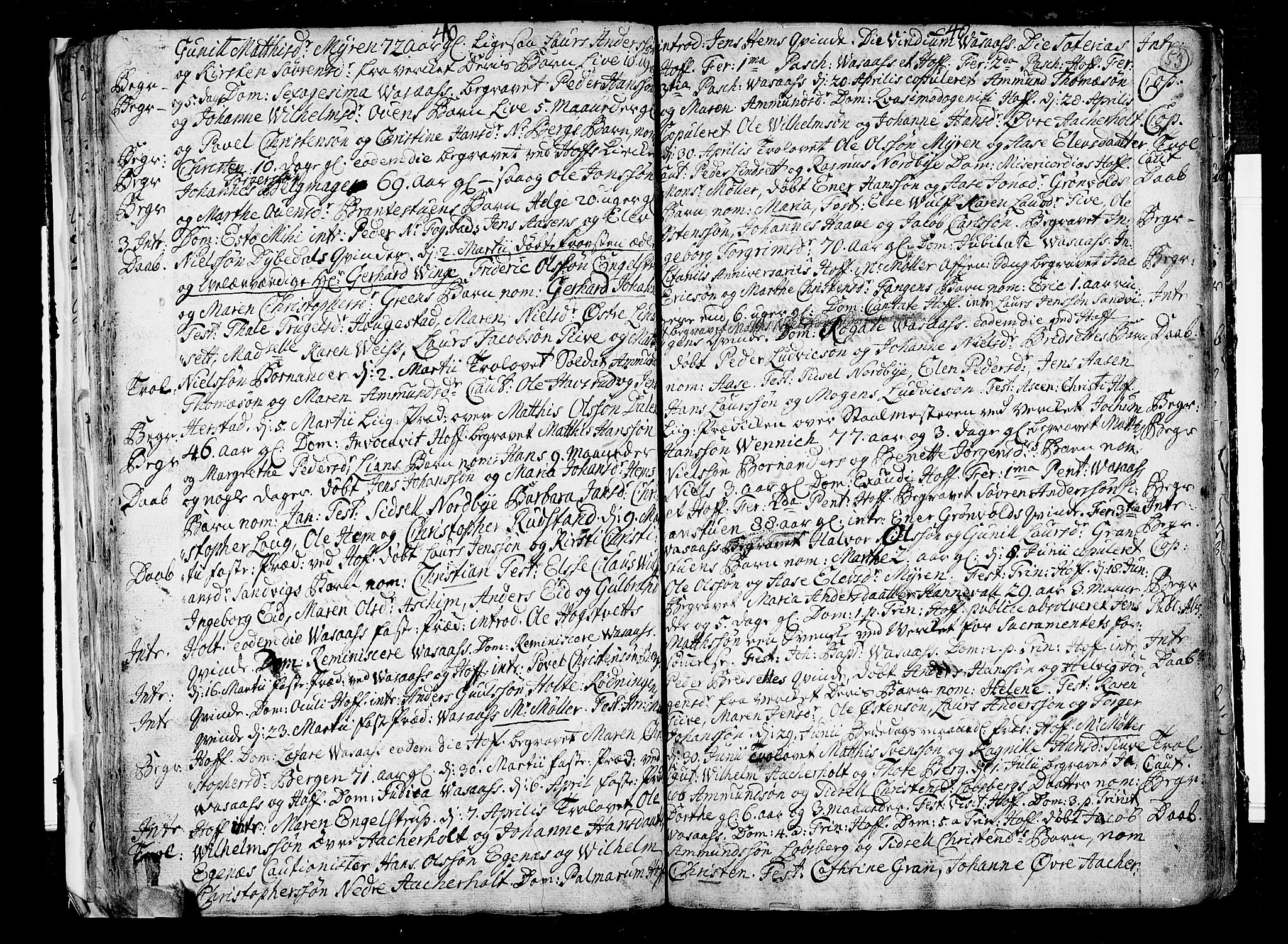 Hof kirkebøker, AV/SAKO-A-64/F/Fa/L0001: Parish register (official) no. I 1, 1704-1745, p. 53