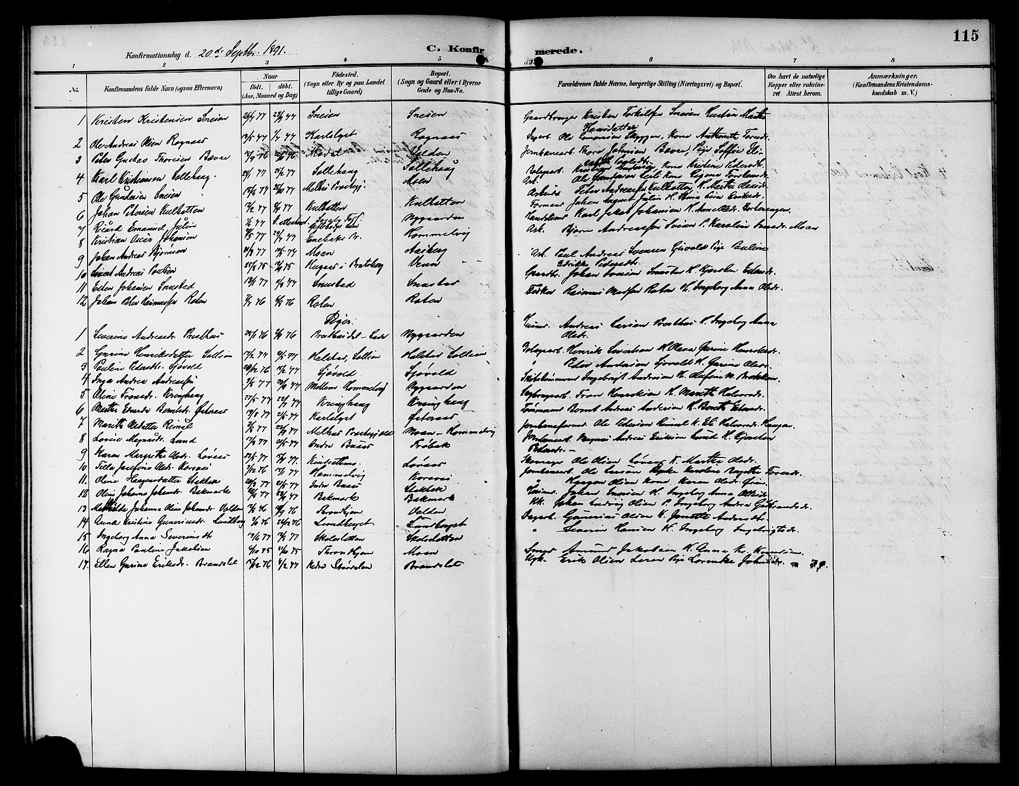 Ministerialprotokoller, klokkerbøker og fødselsregistre - Sør-Trøndelag, SAT/A-1456/617/L0431: Parish register (copy) no. 617C01, 1889-1910, p. 115