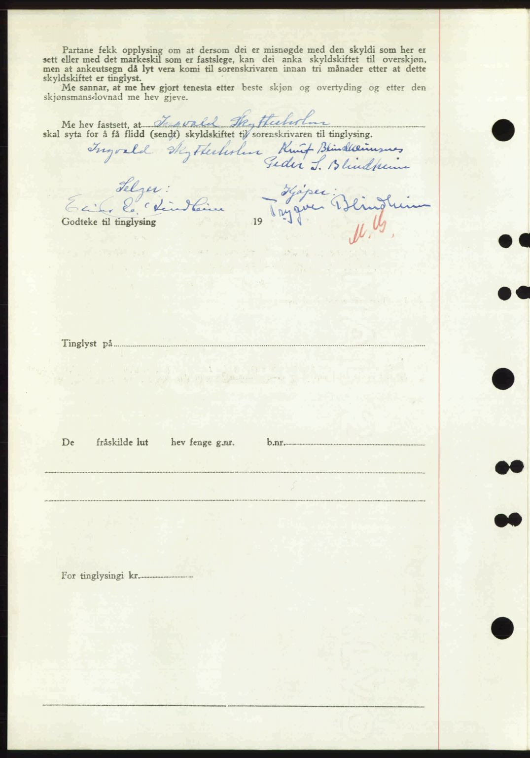 Nordre Sunnmøre sorenskriveri, AV/SAT-A-0006/1/2/2C/2Ca: Mortgage book no. A33, 1949-1950, Diary no: : 3032/1949