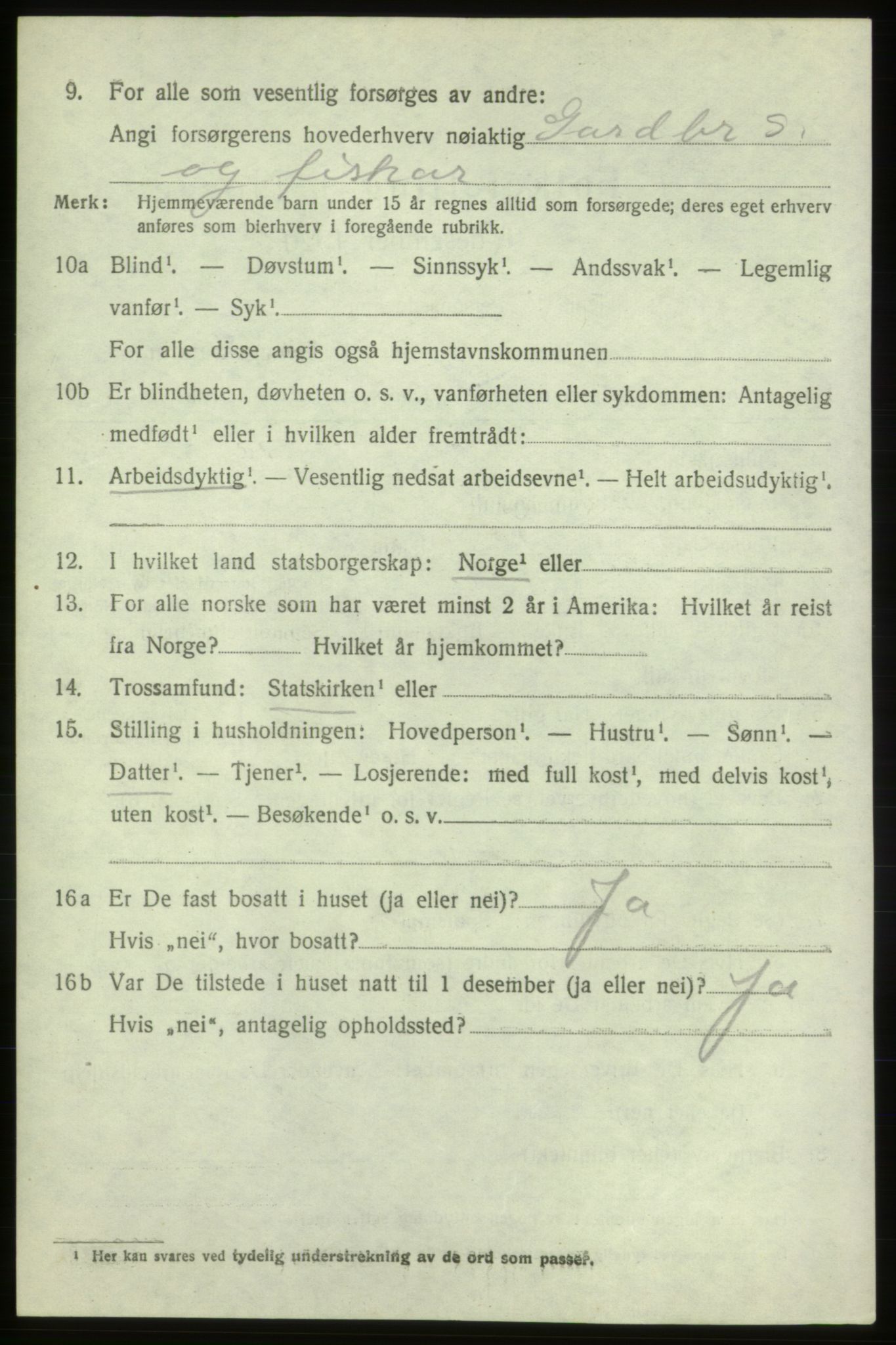 SAB, 1920 census for Sveio, 1920, p. 1503