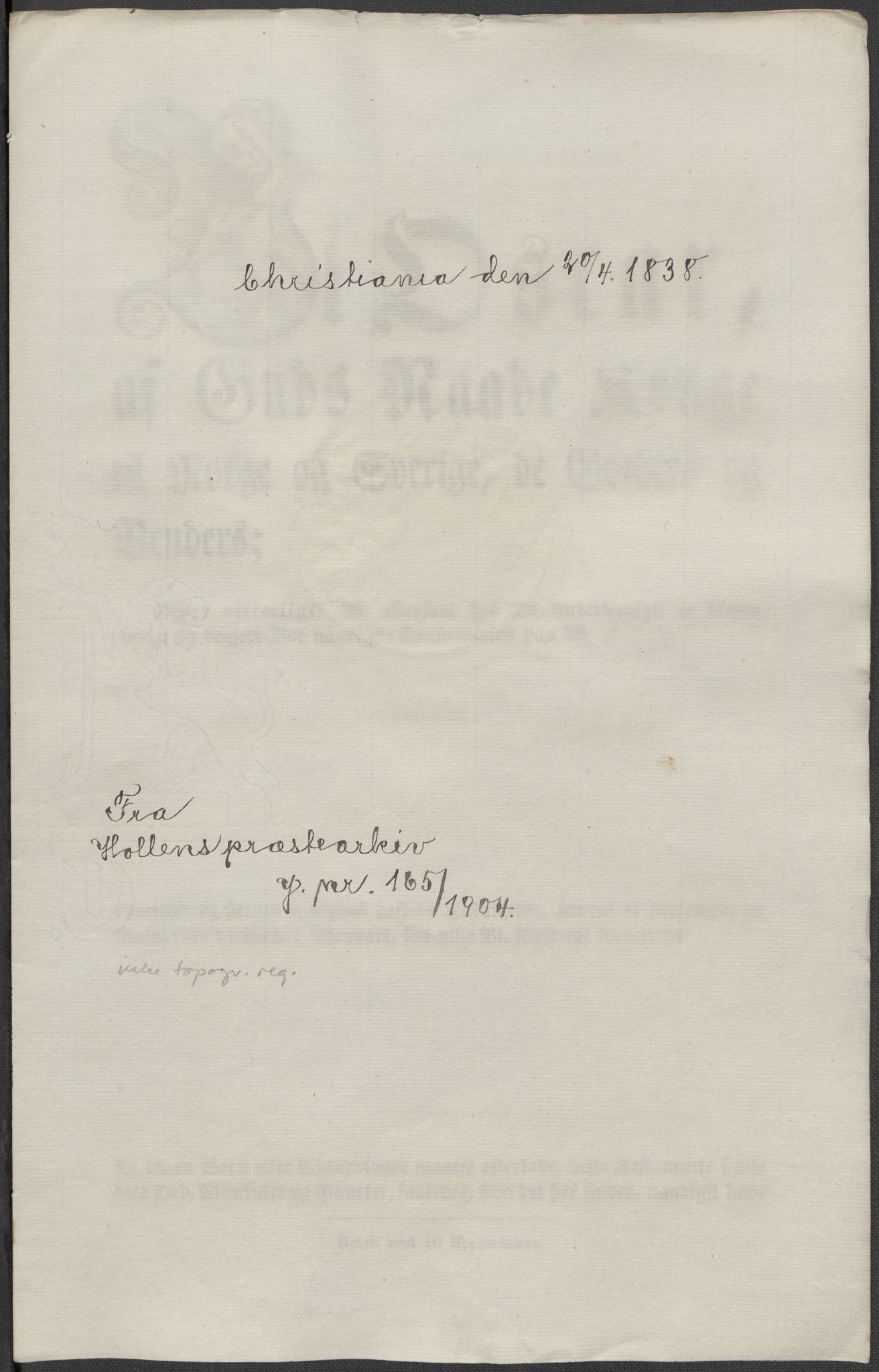 Riksarkivets diplomsamling, RA/EA-5965/F15/L0026: Prestearkiv - Telemark, 1575-1838, p. 212