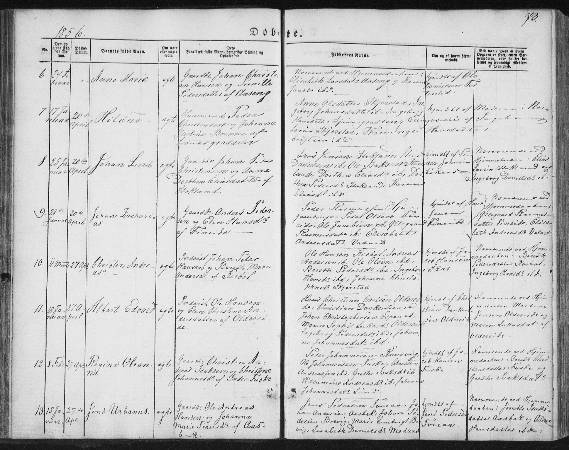 Ministerialprotokoller, klokkerbøker og fødselsregistre - Nordland, AV/SAT-A-1459/852/L0738: Parish register (official) no. 852A08, 1849-1865, p. 73