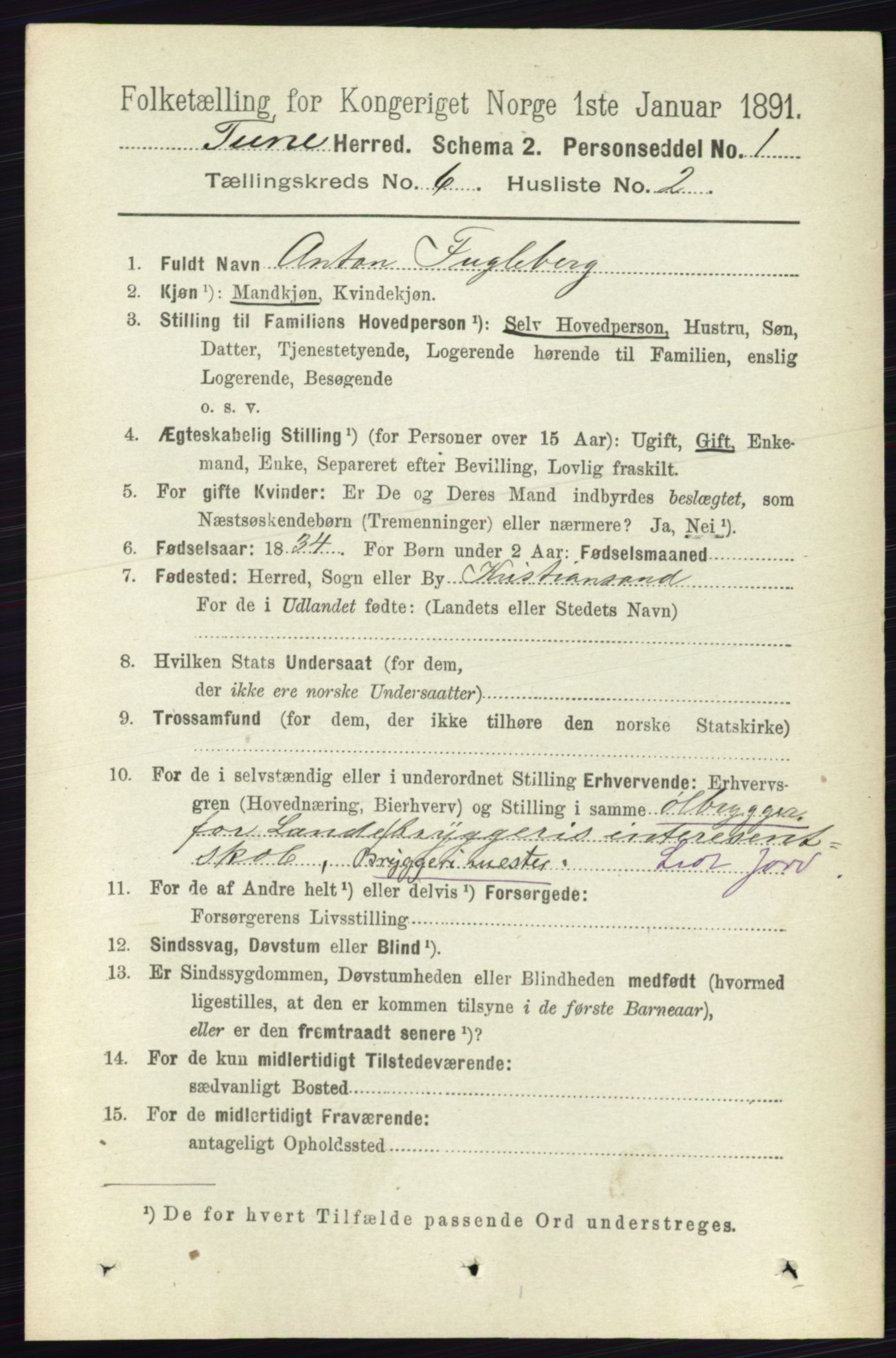 RA, 1891 census for 0130 Tune, 1891, p. 4101