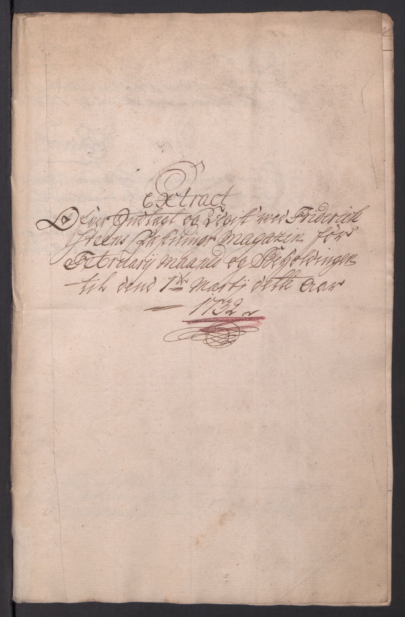 Kommanderende general (KG I) med Det norske krigsdirektorium, AV/RA-EA-5419/D/L0154: Fredriksten festning: Brev, inventarfortegnelser og regnskapsekstrakter, 1730-1739, p. 79