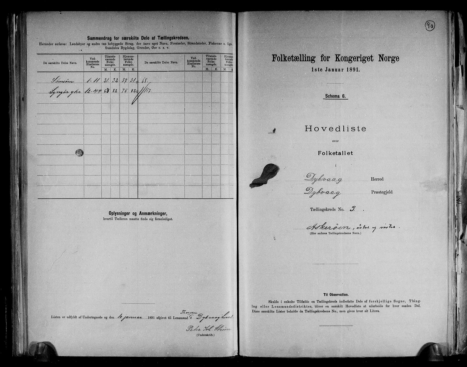 RA, 1891 census for 0915 Dypvåg, 1891, p. 10
