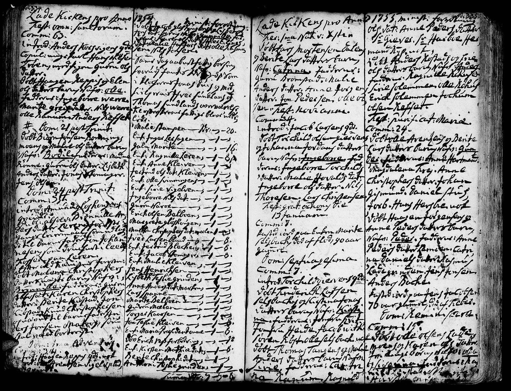 Ministerialprotokoller, klokkerbøker og fødselsregistre - Sør-Trøndelag, AV/SAT-A-1456/606/L0275: Parish register (official) no. 606A01 /1, 1727-1780, p. 334-335