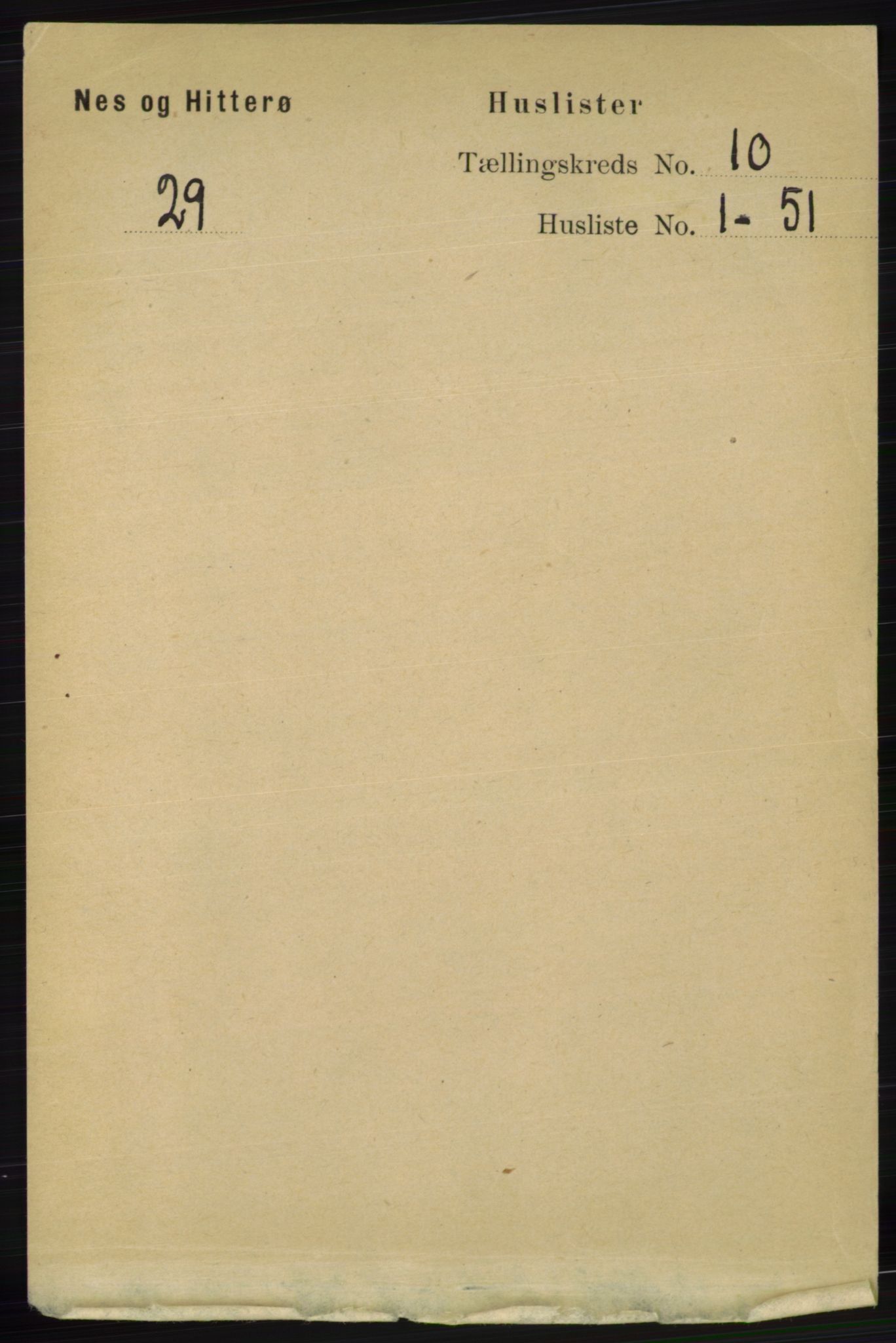 RA, 1891 census for 1043 Hidra og Nes, 1891, p. 4086