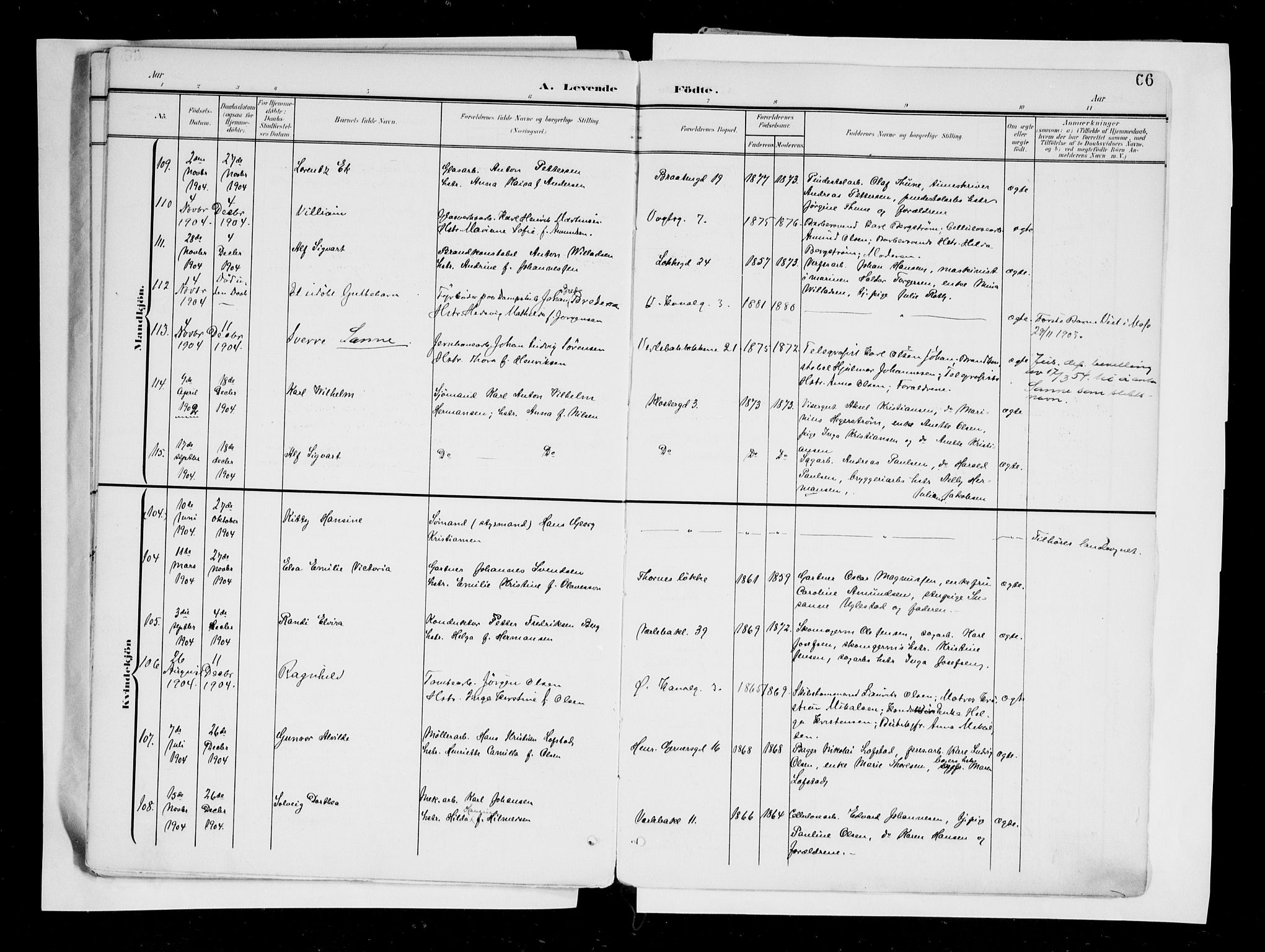 Moss prestekontor Kirkebøker, AV/SAO-A-2003/F/Fb/L0004: Parish register (official) no. II 4, 1902-1912, p. 66