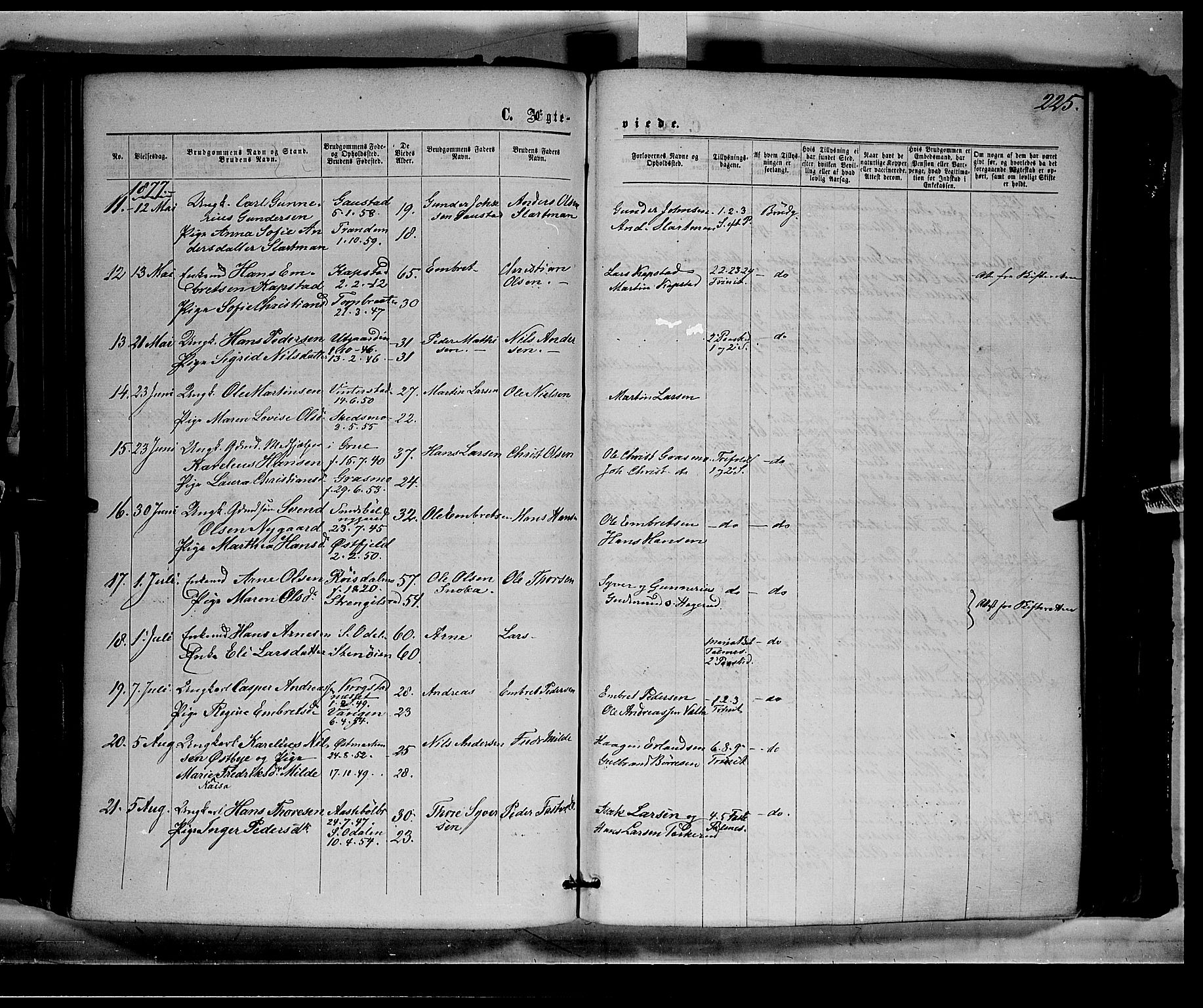 Eidskog prestekontor, AV/SAH-PREST-026/H/Ha/Haa/L0002: Parish register (official) no. 2, 1867-1878, p. 225