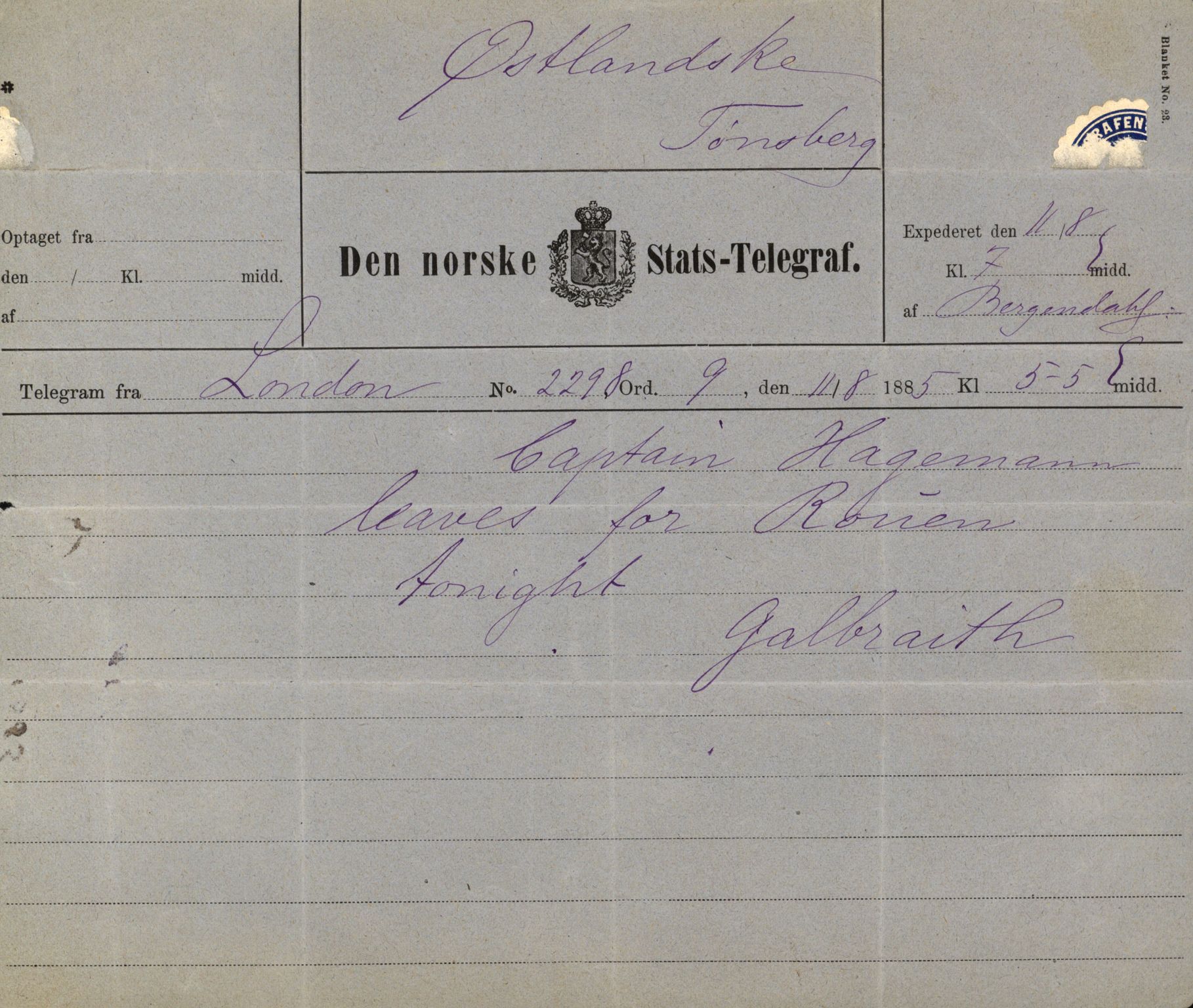 Pa 63 - Østlandske skibsassuranceforening, VEMU/A-1079/G/Ga/L0018/0002: Havaridokumenter / Anne Malene, Væni, Øgir, Fredrikke, Fredrik Stang, 1885, p. 24