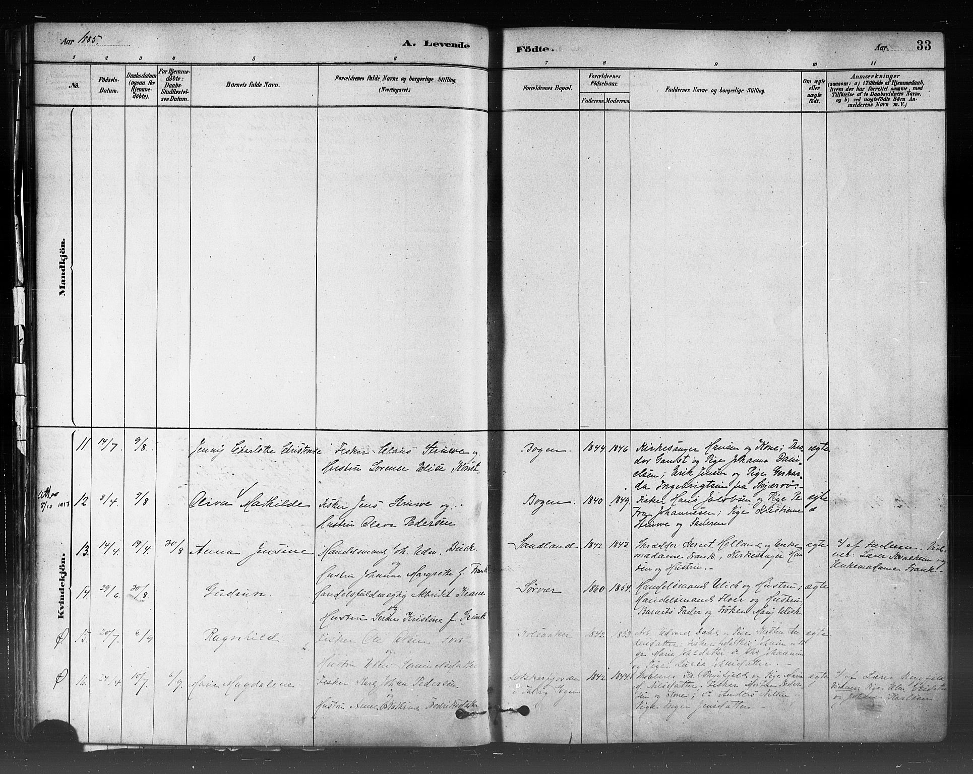 Loppa sokneprestkontor, SATØ/S-1339/H/Ha/L0006kirke: Parish register (official) no. 6, 1879-1895, p. 33