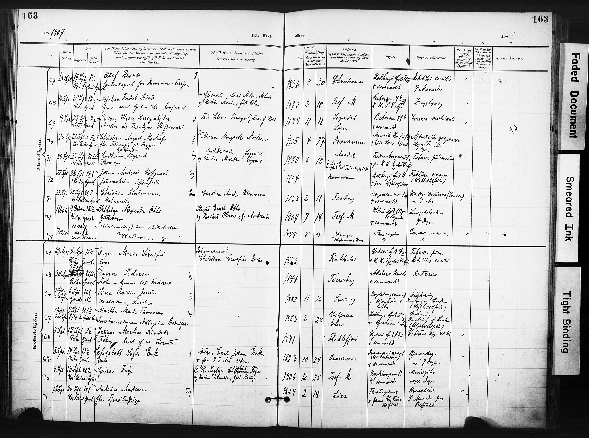 Trefoldighet prestekontor Kirkebøker, AV/SAO-A-10882/F/Fd/L0004: Parish register (official) no. IV 4, 1897-1912, p. 163