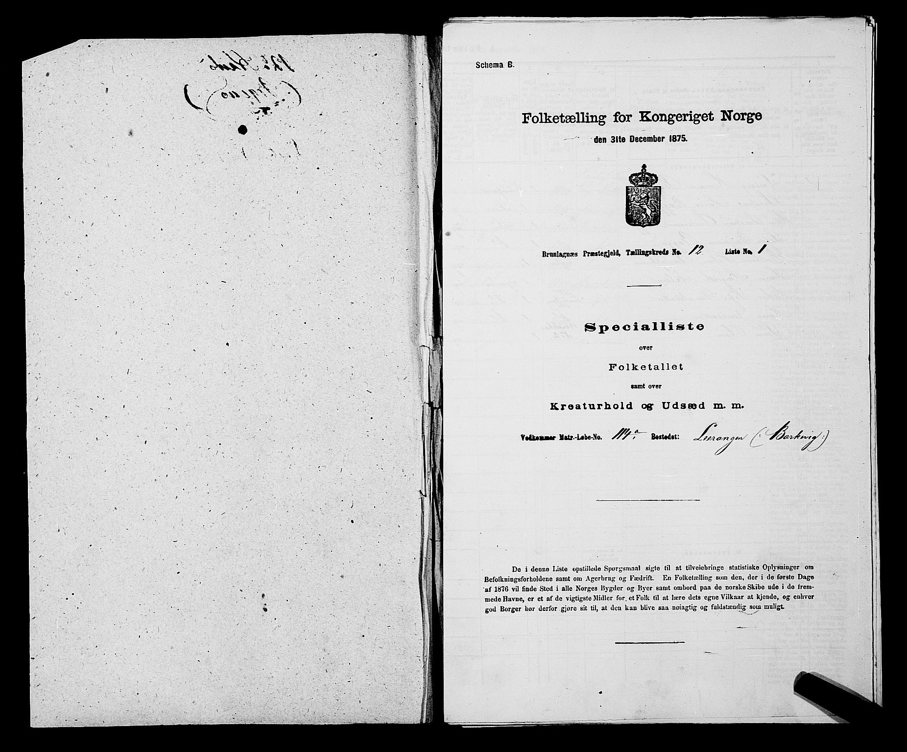 SAKO, 1875 census for 0726P Brunlanes, 1875, p. 1558