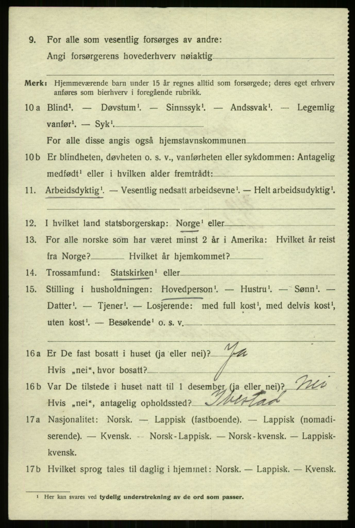 SATØ, 1920 census for Tromsø, 1920, p. 10028