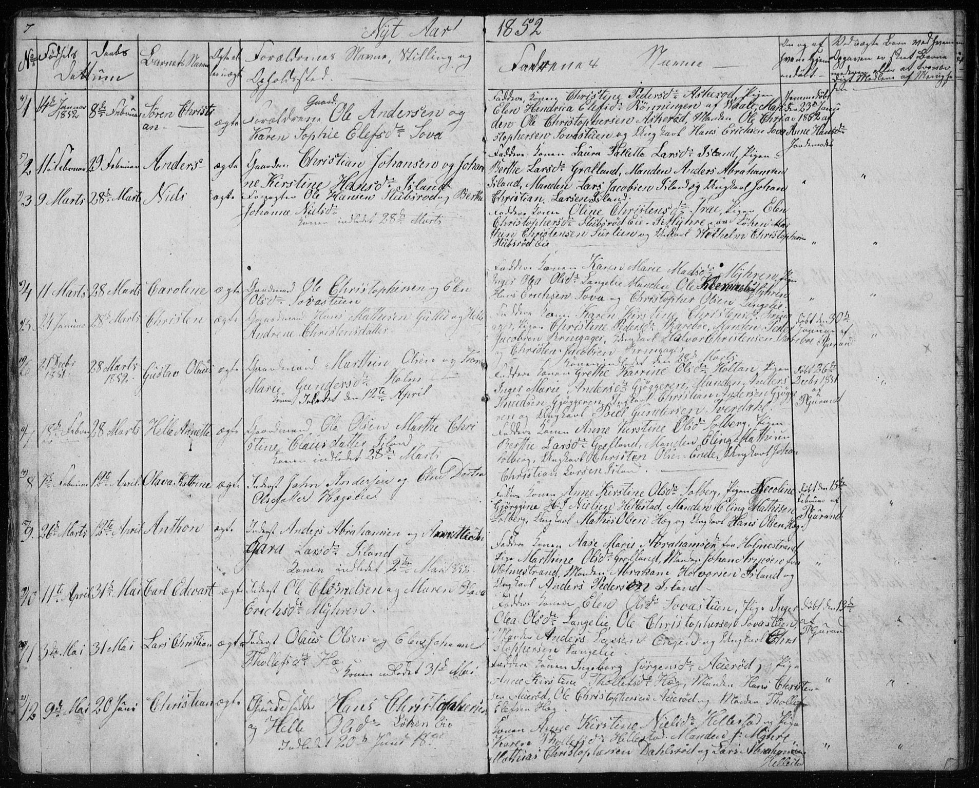 Botne kirkebøker, AV/SAKO-A-340/G/Gb/L0001: Parish register (copy) no. II 1, 1848-1860, p. 7