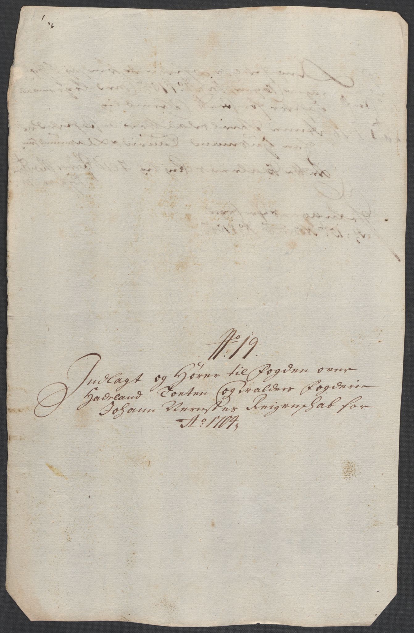 Rentekammeret inntil 1814, Reviderte regnskaper, Fogderegnskap, AV/RA-EA-4092/R18/L1302: Fogderegnskap Hadeland, Toten og Valdres, 1704, p. 98