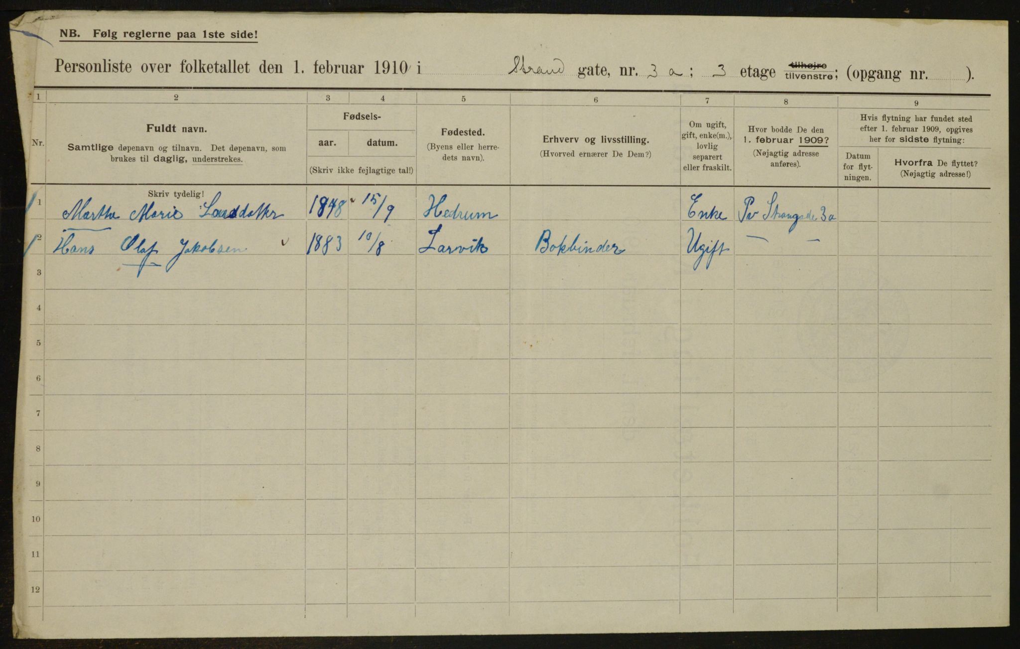 OBA, Municipal Census 1910 for Kristiania, 1910, p. 98433