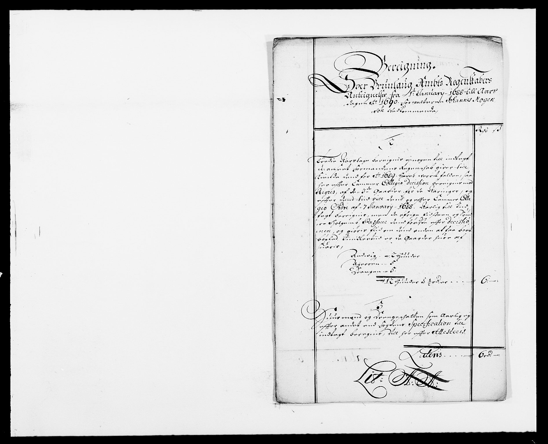 Rentekammeret inntil 1814, Reviderte regnskaper, Fogderegnskap, RA/EA-4092/R33/L1972: Fogderegnskap Larvik grevskap, 1690-1691, p. 400