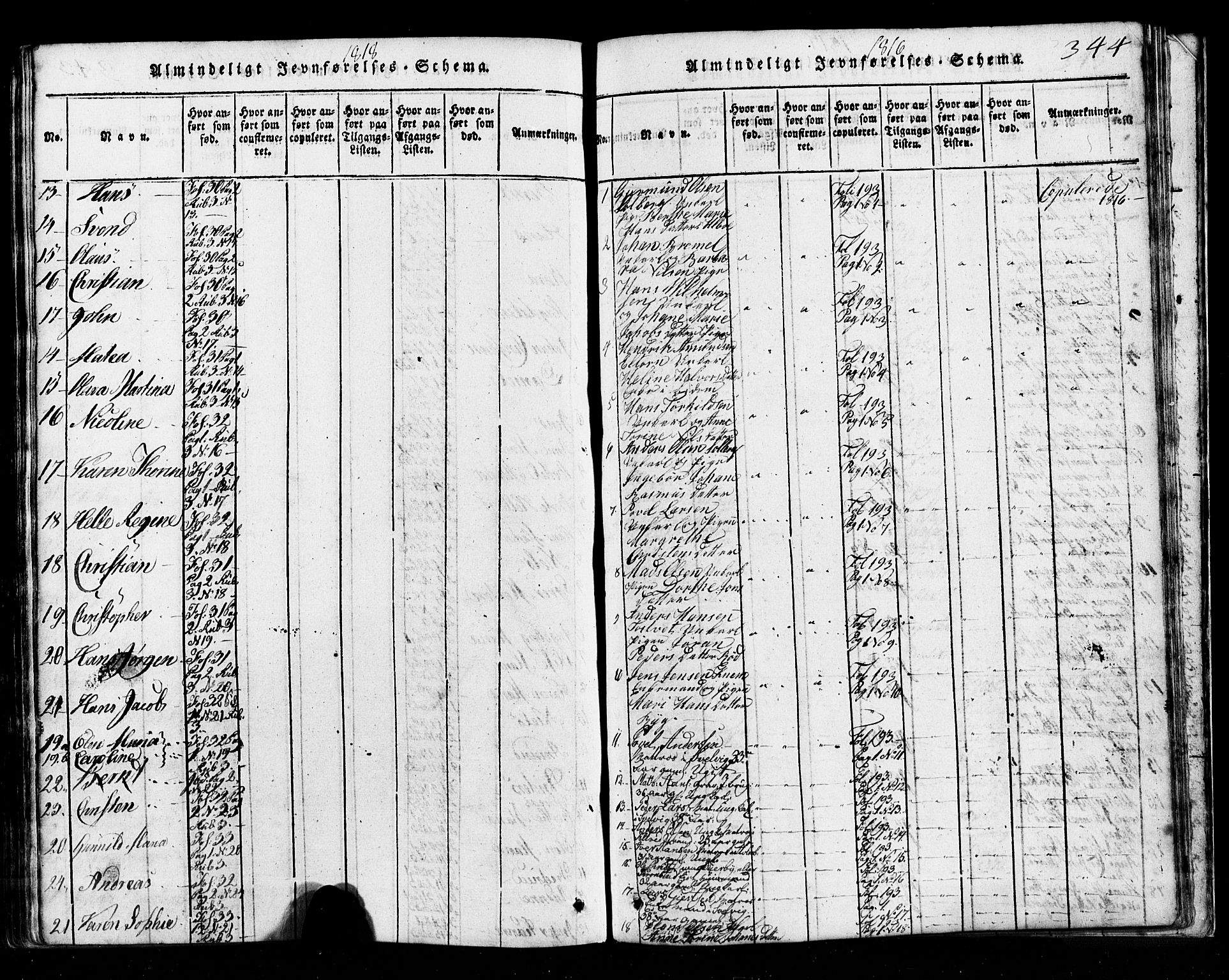 Hurum kirkebøker, SAKO/A-229/G/Ga/L0001: Parish register (copy) no. I 1, 1816-1826, p. 344