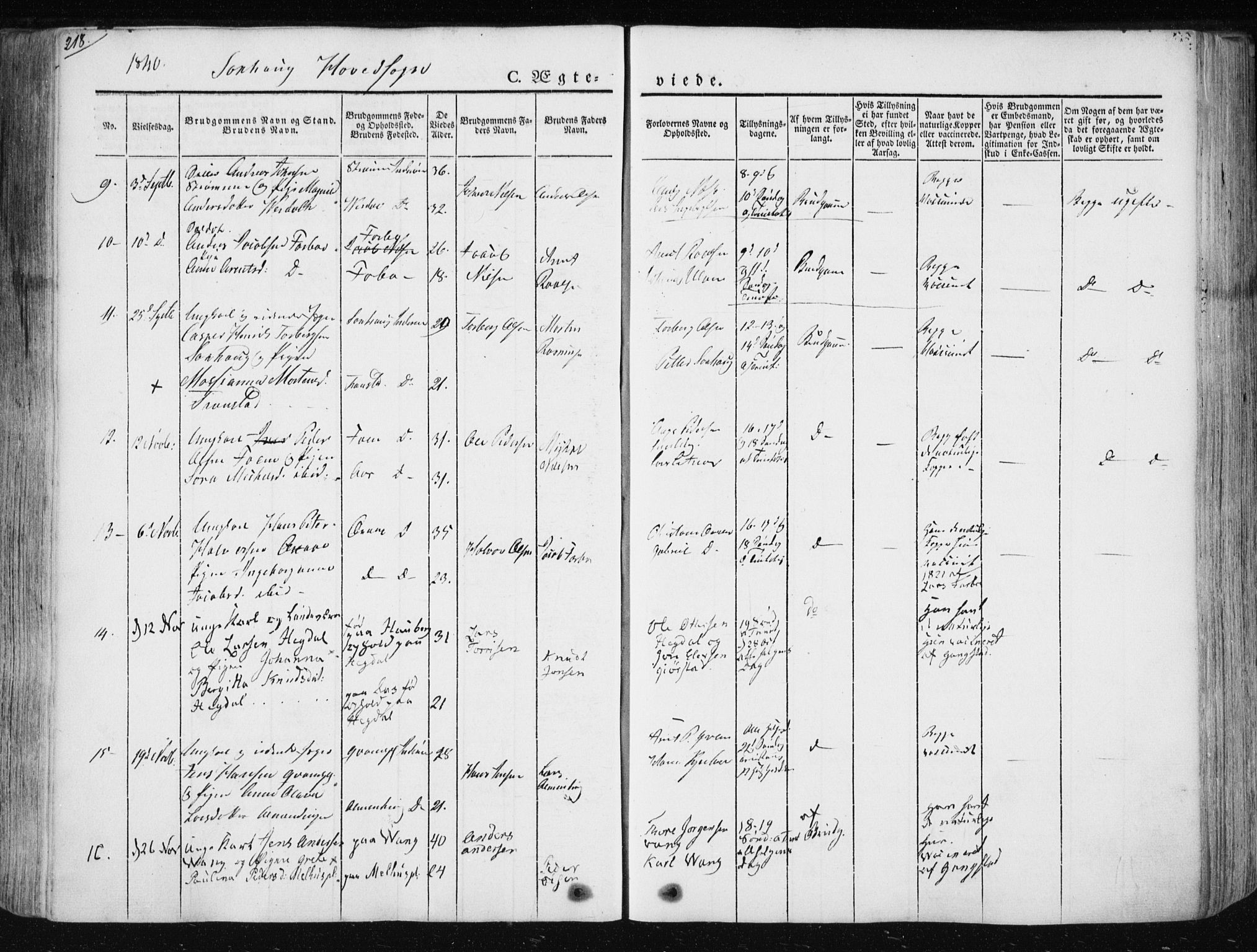 Ministerialprotokoller, klokkerbøker og fødselsregistre - Nord-Trøndelag, SAT/A-1458/730/L0280: Parish register (official) no. 730A07 /1, 1840-1854, p. 218