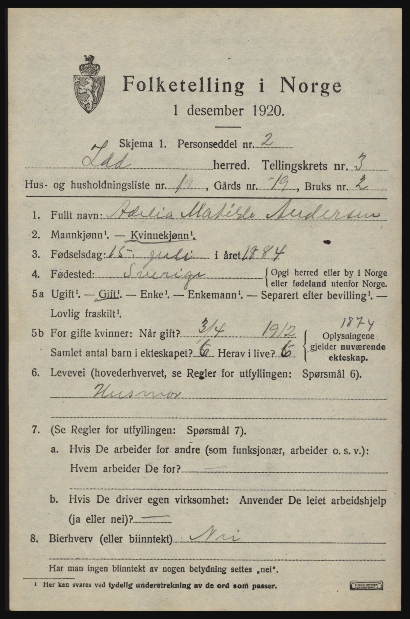 SAO, 1920 census for Idd, 1920, p. 4012