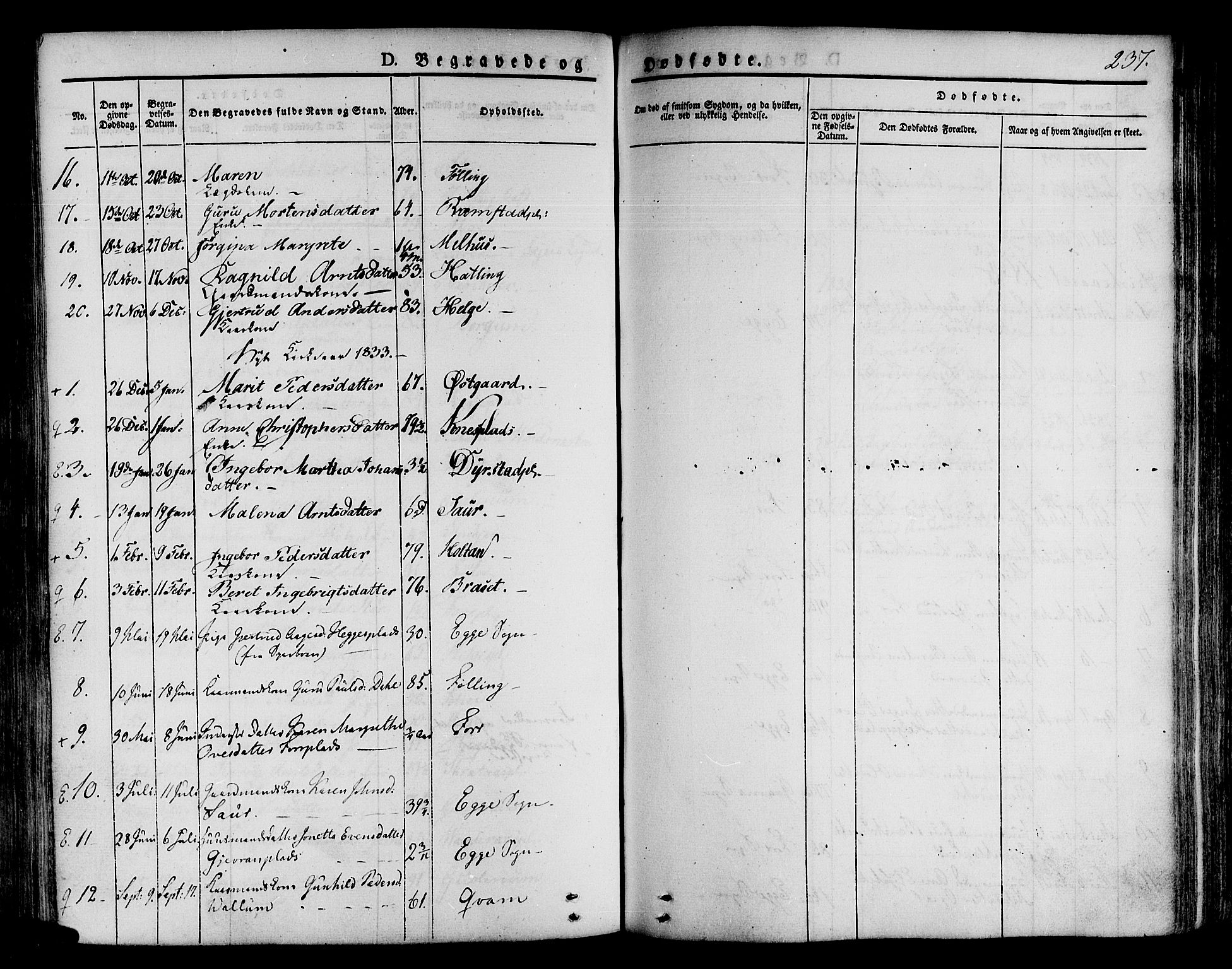 Ministerialprotokoller, klokkerbøker og fødselsregistre - Nord-Trøndelag, SAT/A-1458/746/L0445: Parish register (official) no. 746A04, 1826-1846, p. 237