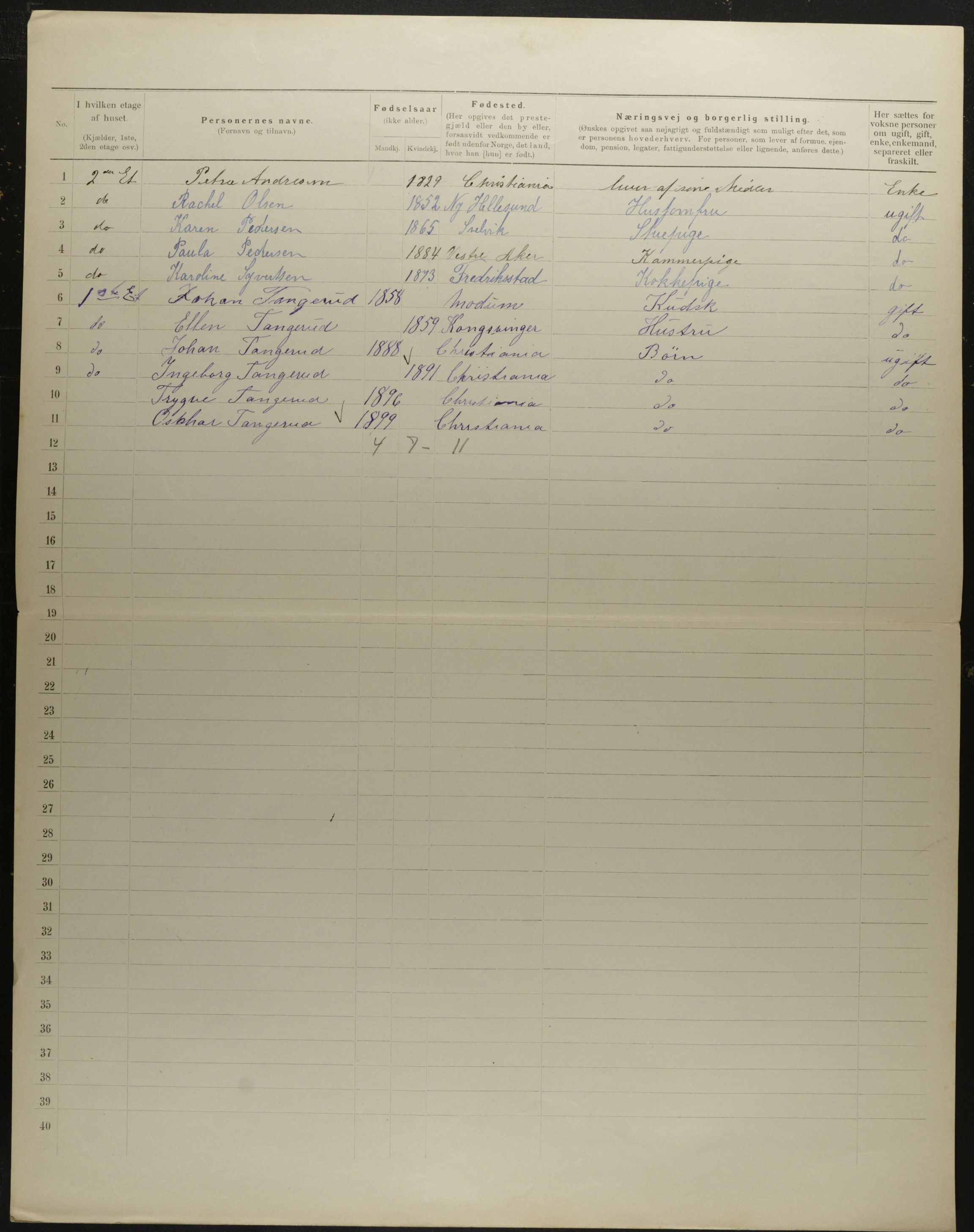 OBA, Municipal Census 1901 for Kristiania, 1901, p. 6934