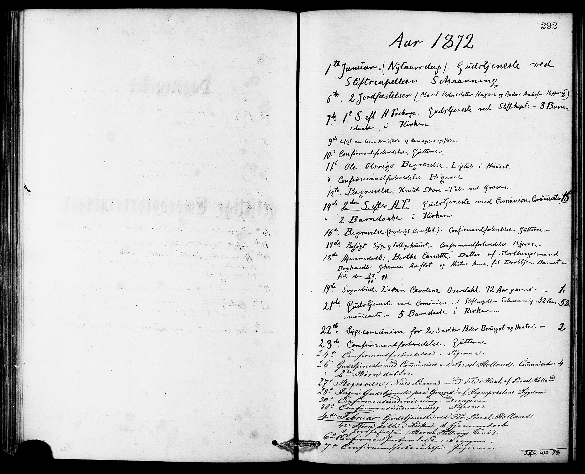 Ministerialprotokoller, klokkerbøker og fødselsregistre - Møre og Romsdal, SAT/A-1454/529/L0453: Parish register (official) no. 529A03, 1872-1877, p. 292