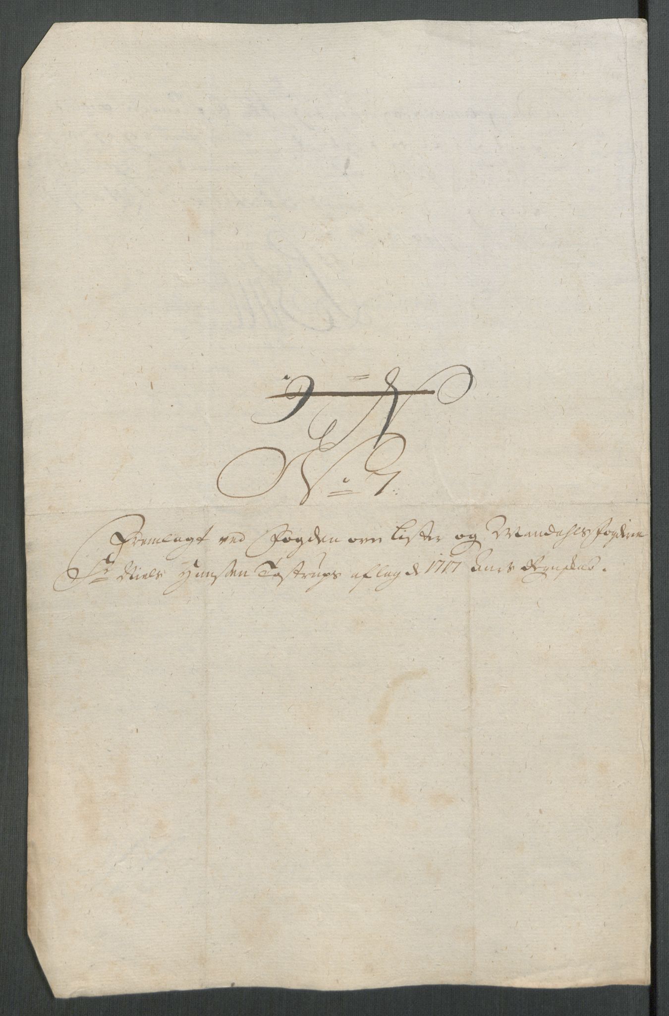 Rentekammeret inntil 1814, Reviderte regnskaper, Fogderegnskap, AV/RA-EA-4092/R43/L2561: Fogderegnskap Lista og Mandal, 1717, p. 75