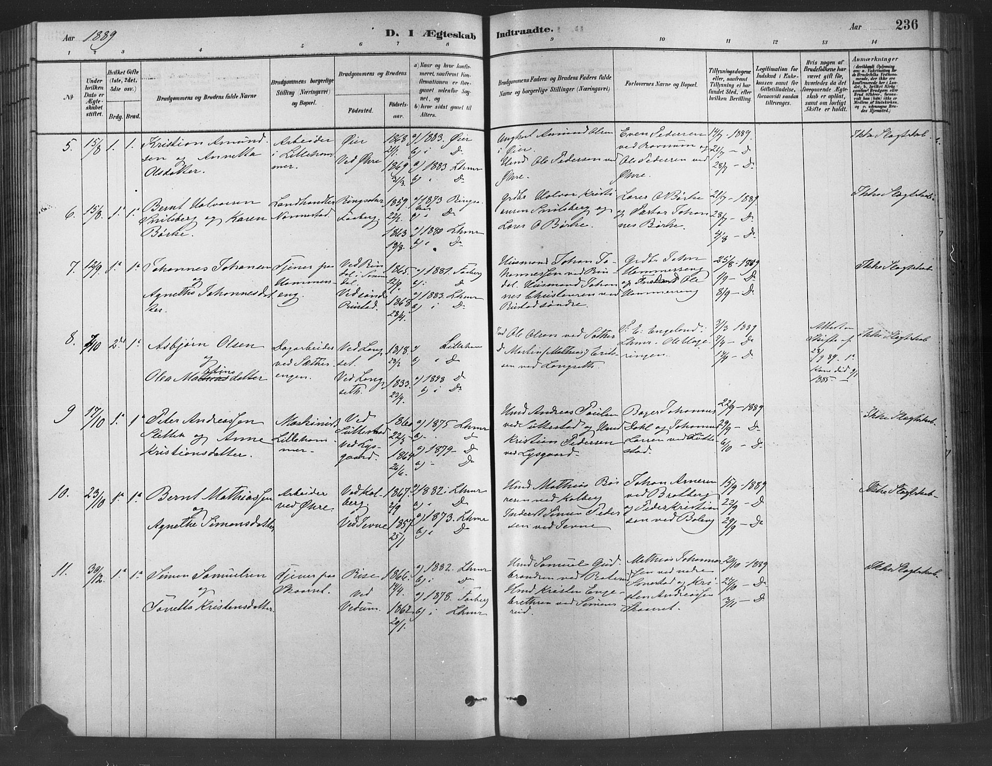 Fåberg prestekontor, SAH/PREST-086/H/Ha/Haa/L0009: Parish register (official) no. 9, 1879-1898, p. 236
