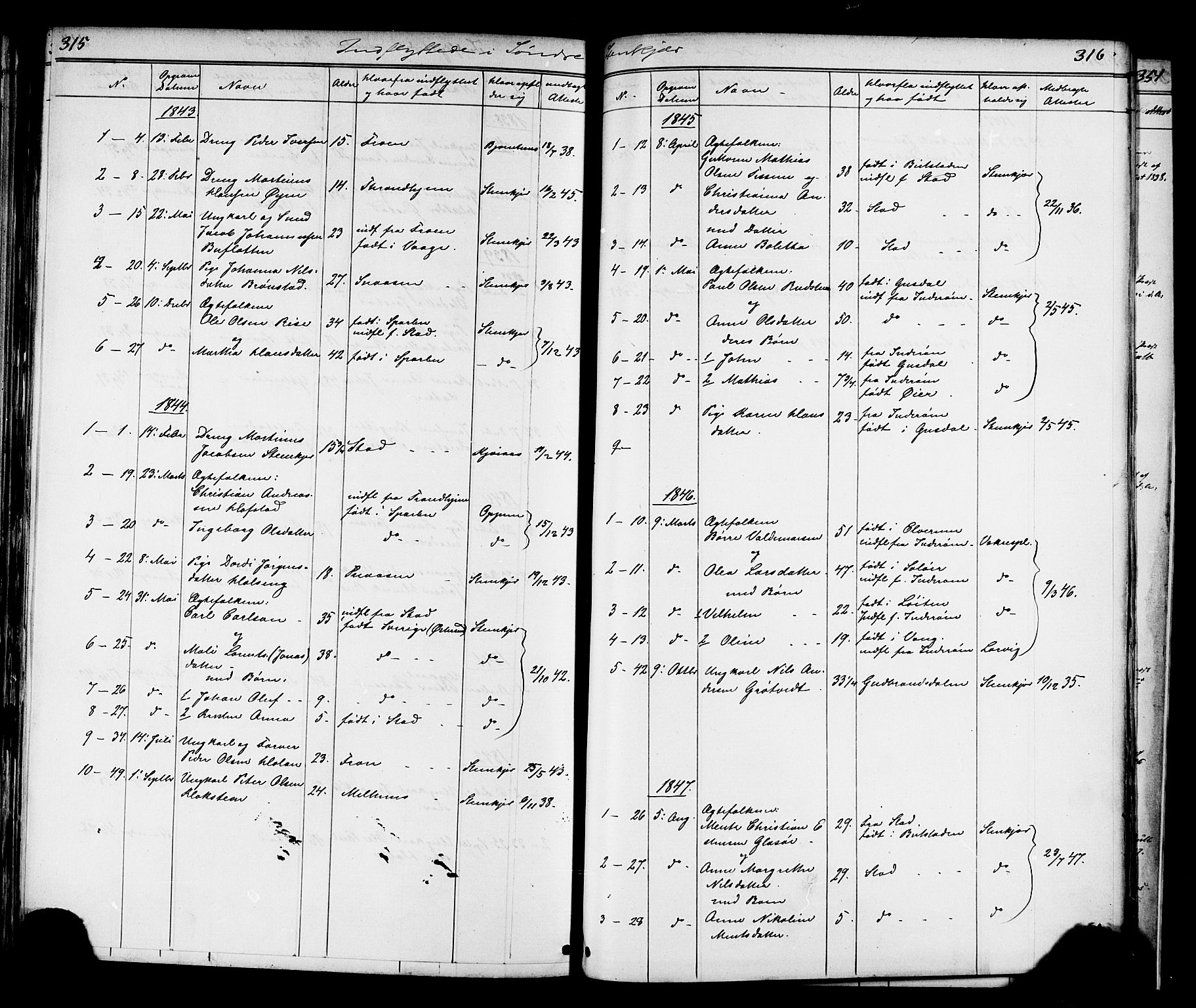 Ministerialprotokoller, klokkerbøker og fødselsregistre - Nord-Trøndelag, SAT/A-1458/739/L0367: Parish register (official) no. 739A01 /1, 1838-1868, p. 315-316